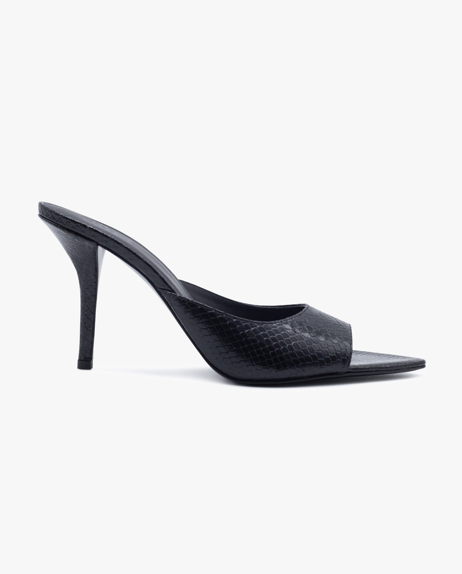 Pointed-Toe Leather Mules