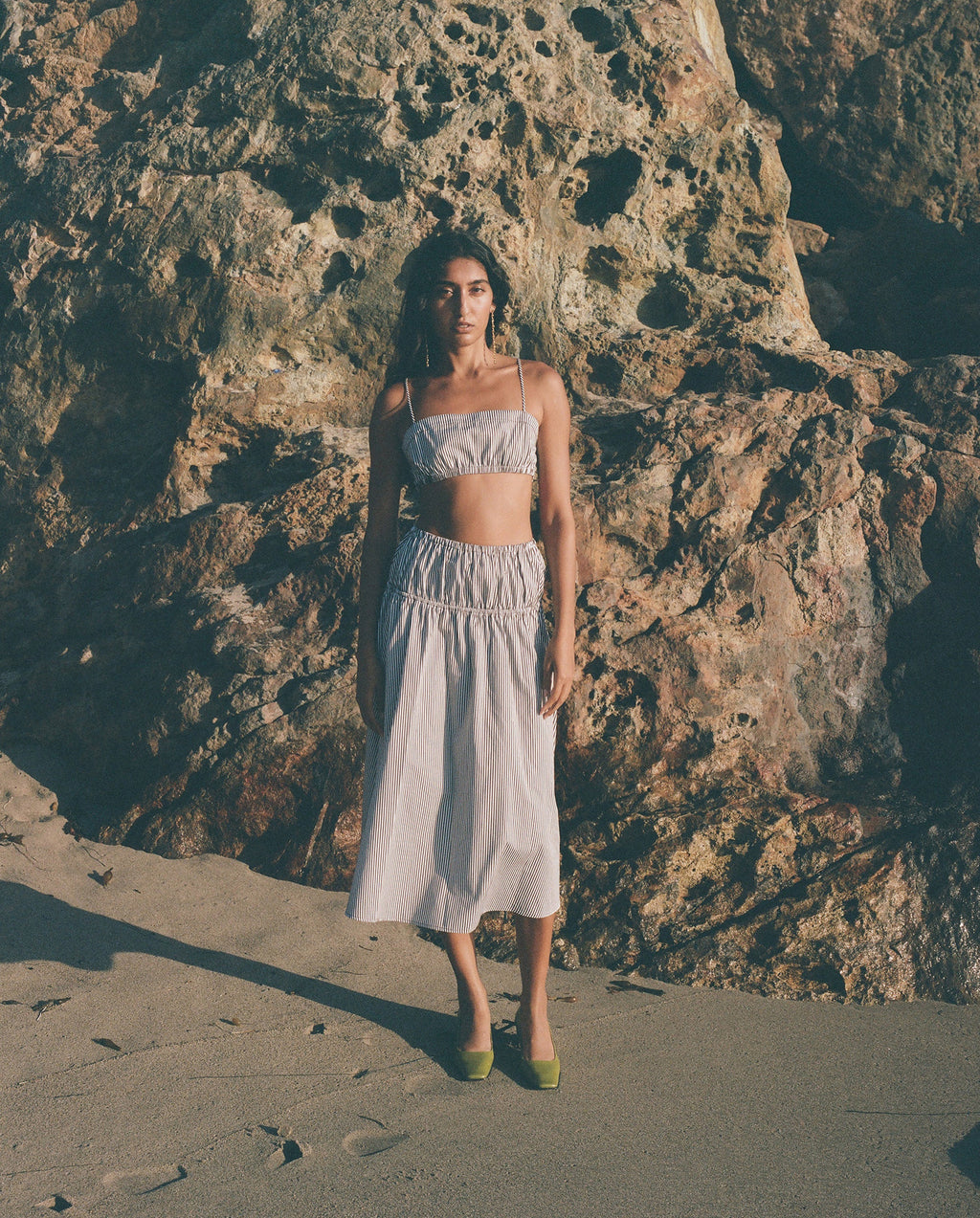Elgan Striped Bralet Espresso/White Stripe