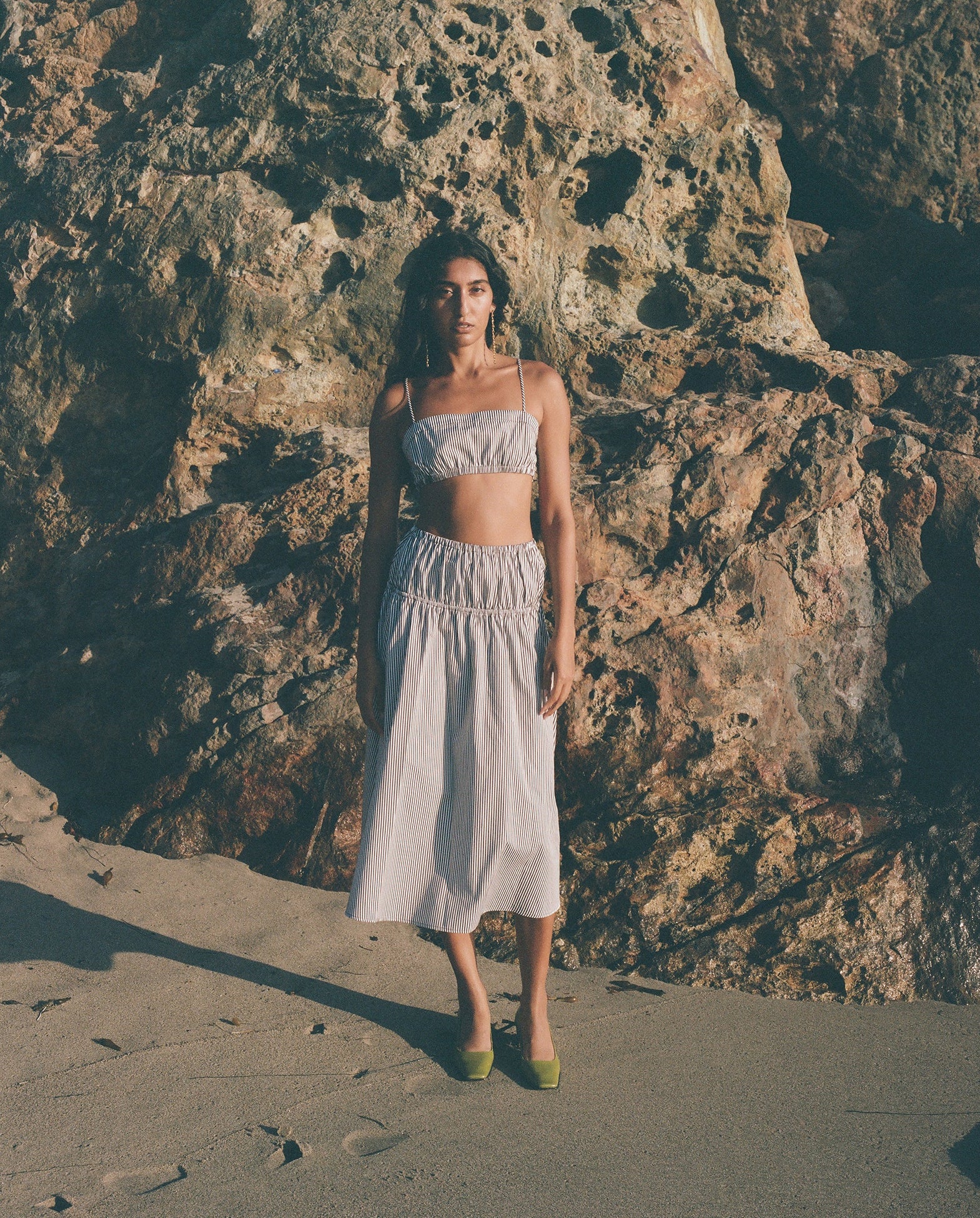 Elgan Striped Bralet Espresso/White Stripe
