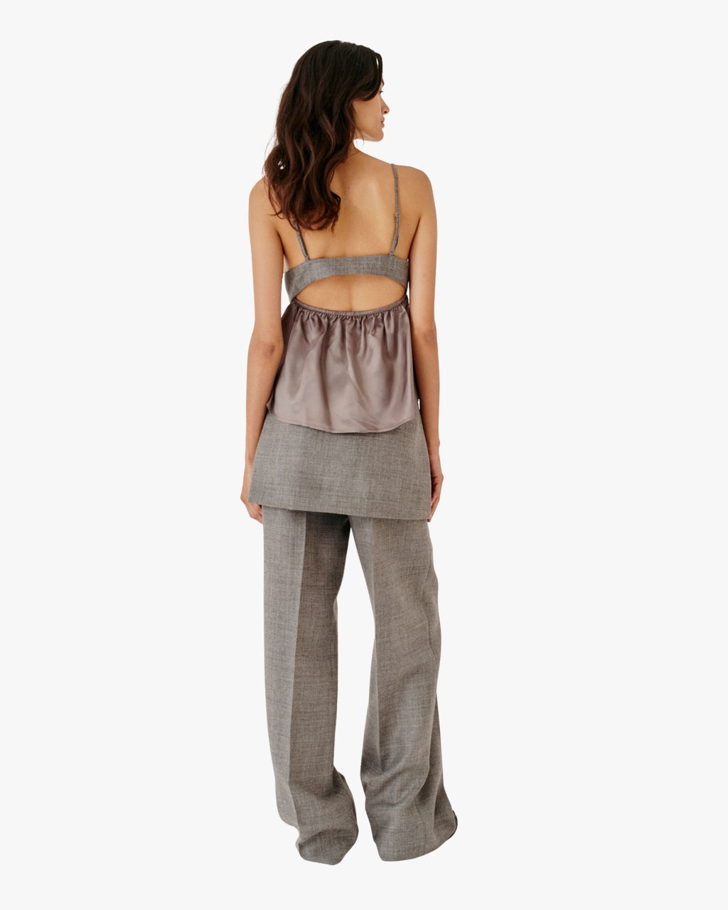 Gonna e pantaloni in pino grigio melange