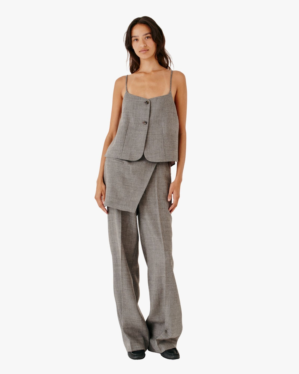 Gonna e pantaloni in pino grigio melange