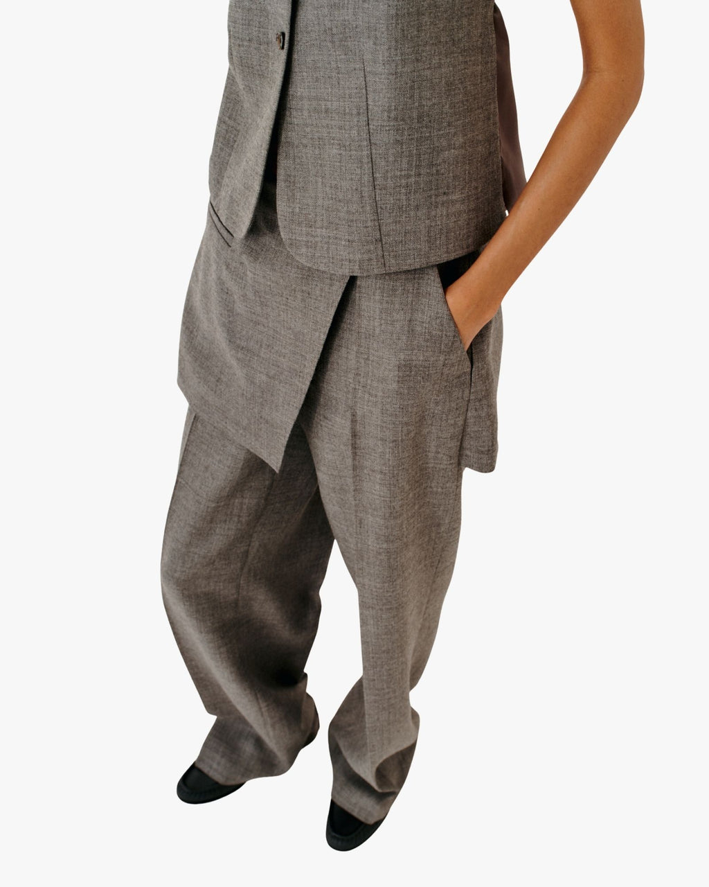 Gonna e pantaloni in pino grigio melange