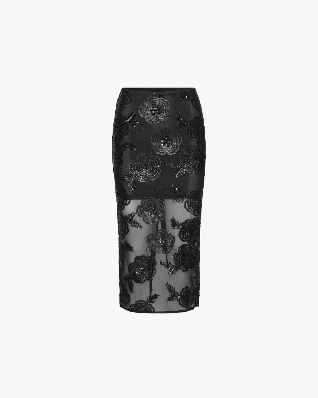 Sequins Midi Skirt Black