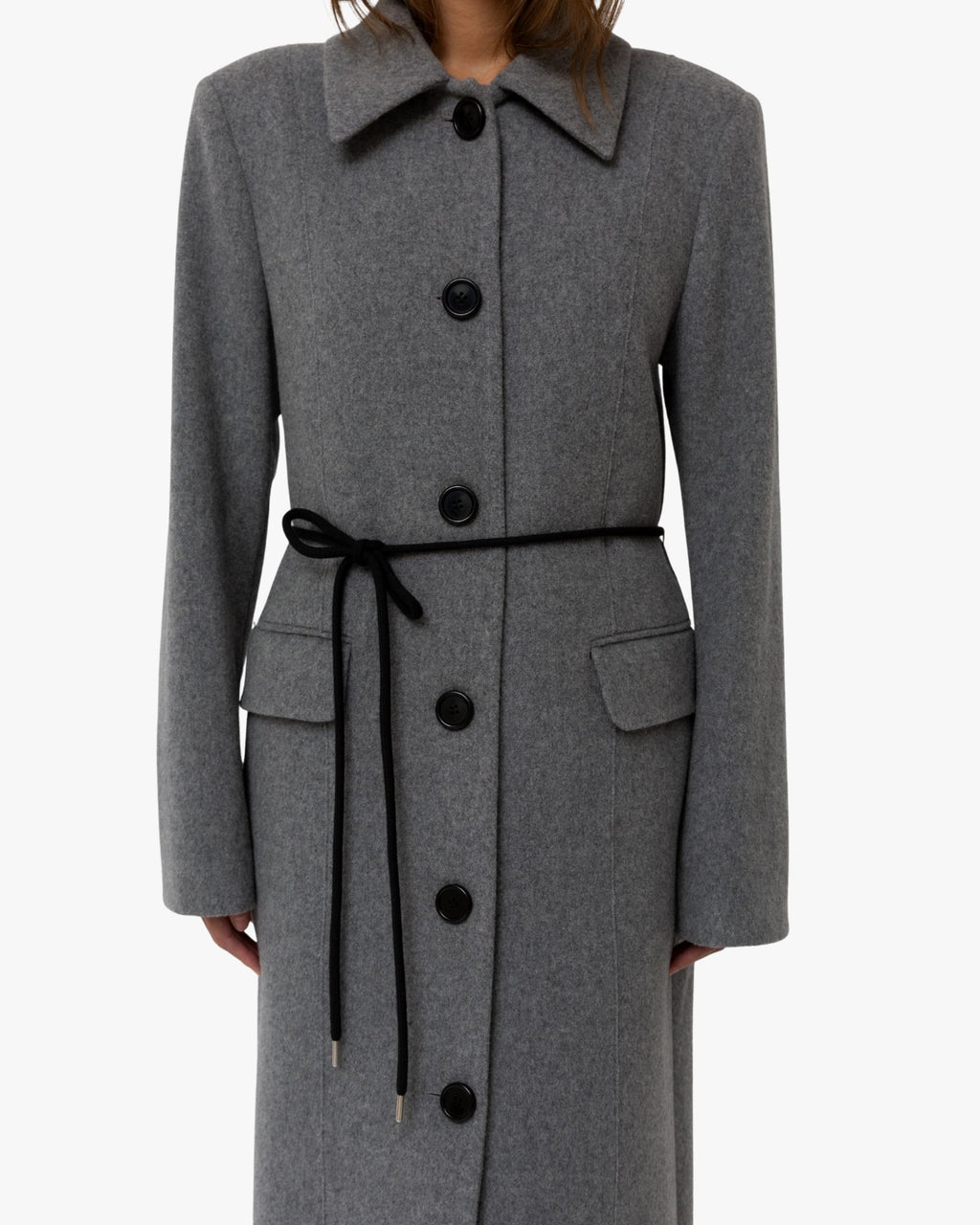 Structure Coat Julie in Wool Light Grey