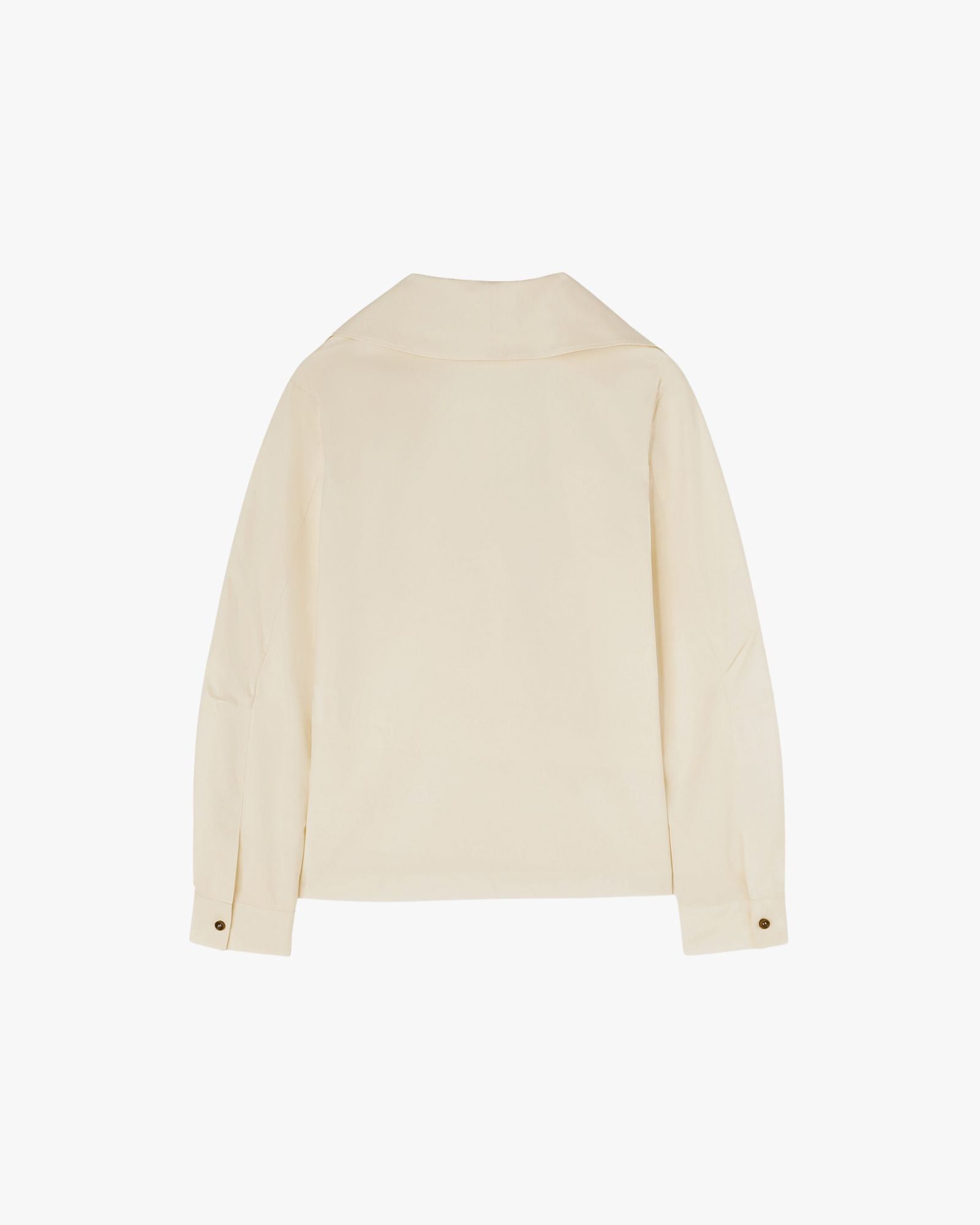 Popeline Cotton Stretch Shawl Collar Shirt Butter