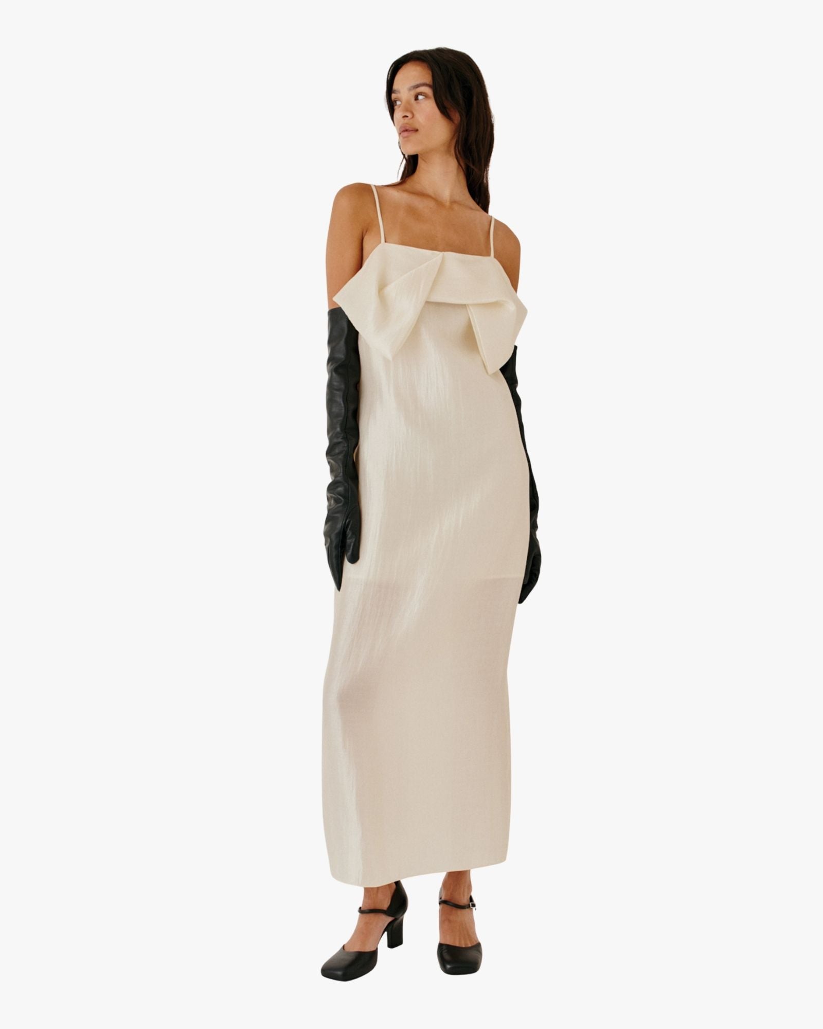 Porcha Drape Dress Macadamia