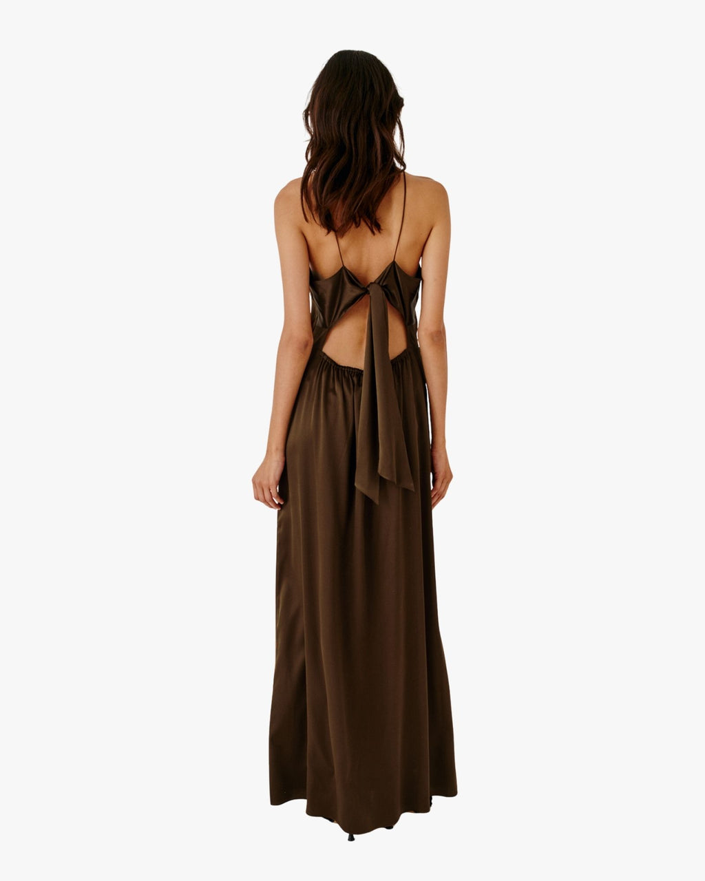 Cata Halterneck Gown Espresso
