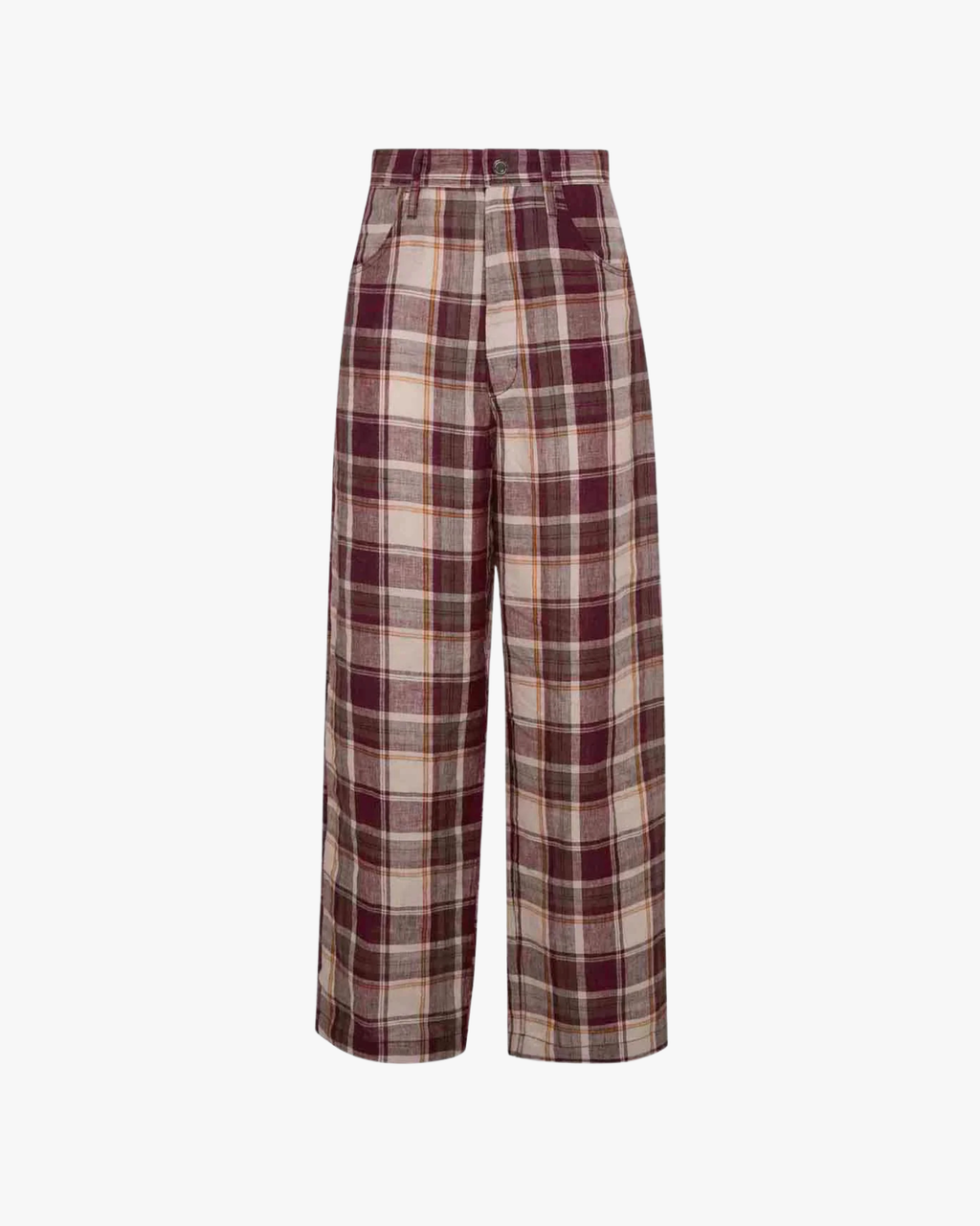 Courtney Check Pants - Red Smoothie