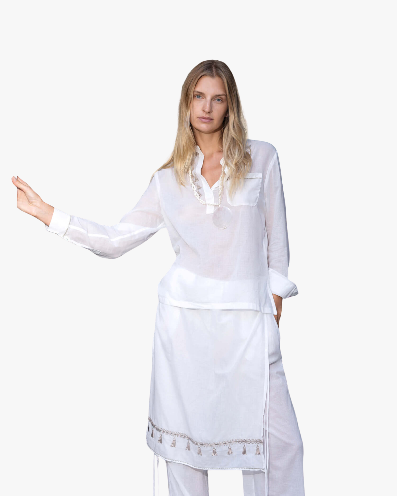 Papiro White Wide-Leg Pants