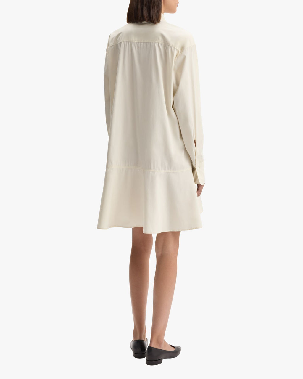 Petal Bottom Shirt Dress Off-White