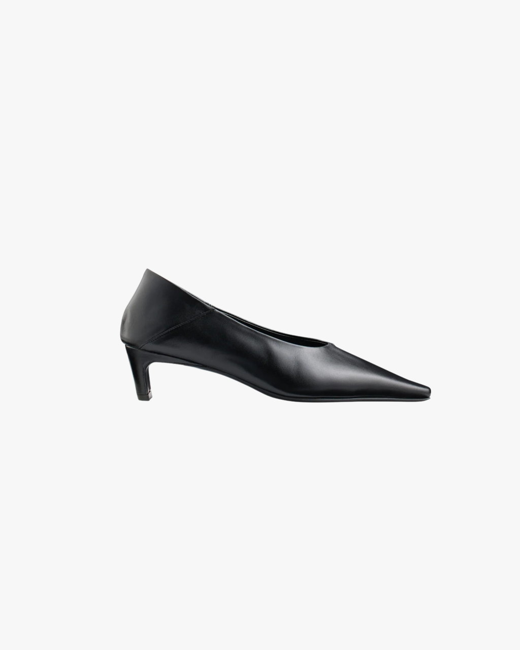 Dyan Pump Black Leather Pointed Toe Pump