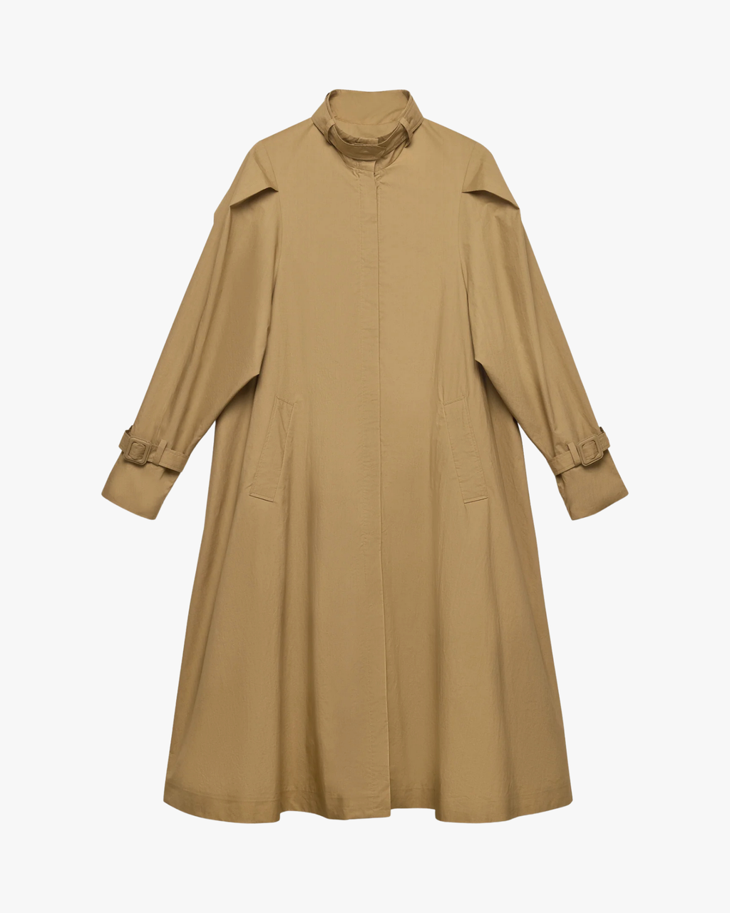 Chet Light Cotton Trench with Voluminous Shoulder