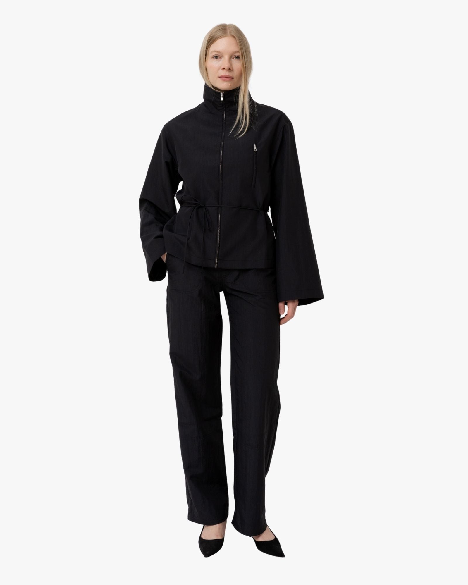 Tailored Jacket Mia with High Collar Black