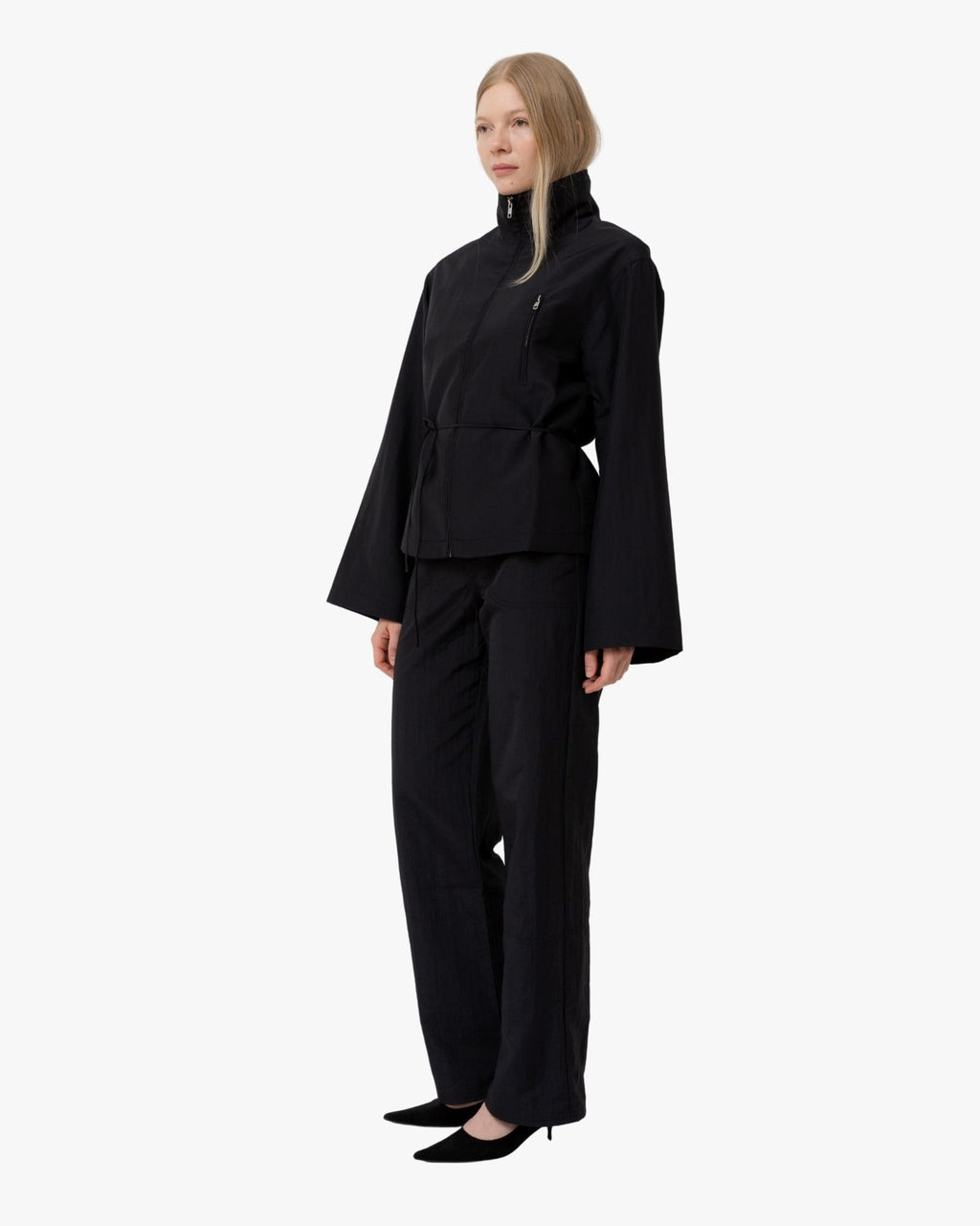 Tailored Jacket Mia with High Collar Black