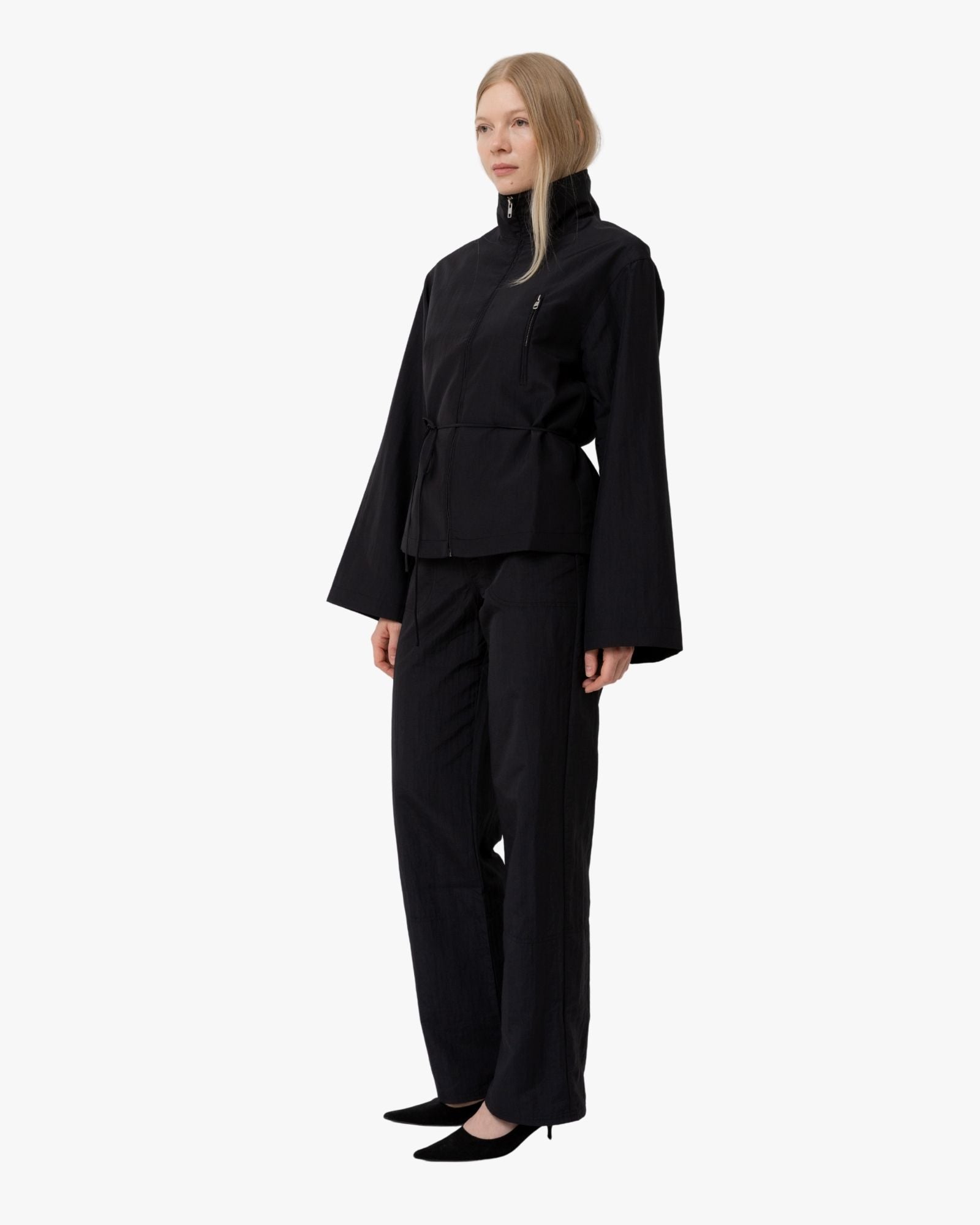 Tailored Jacket Mia with High Collar Black
