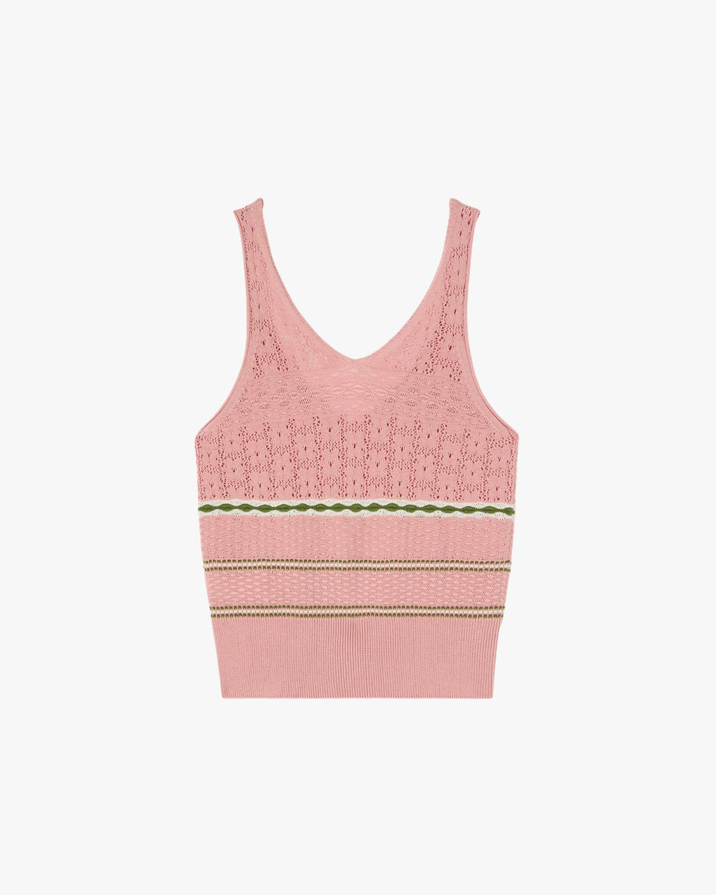 Mix Stitch Knit Top Pink Rose, Butter, Green