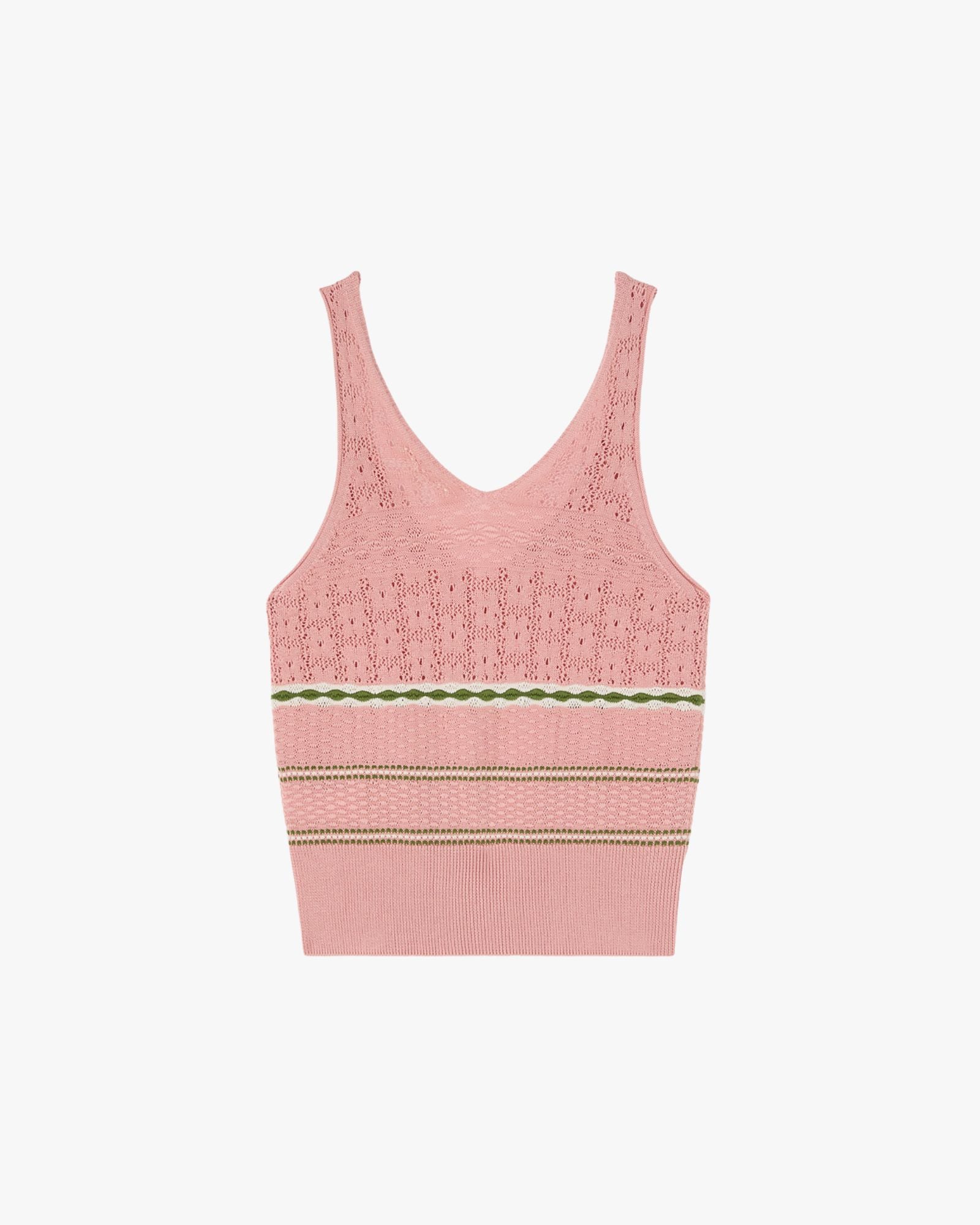 Mix Stitch Knit Top Pink Rose, Butter, Green