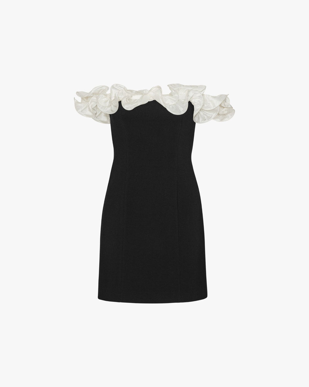 Mini Ruffle Dress Black White