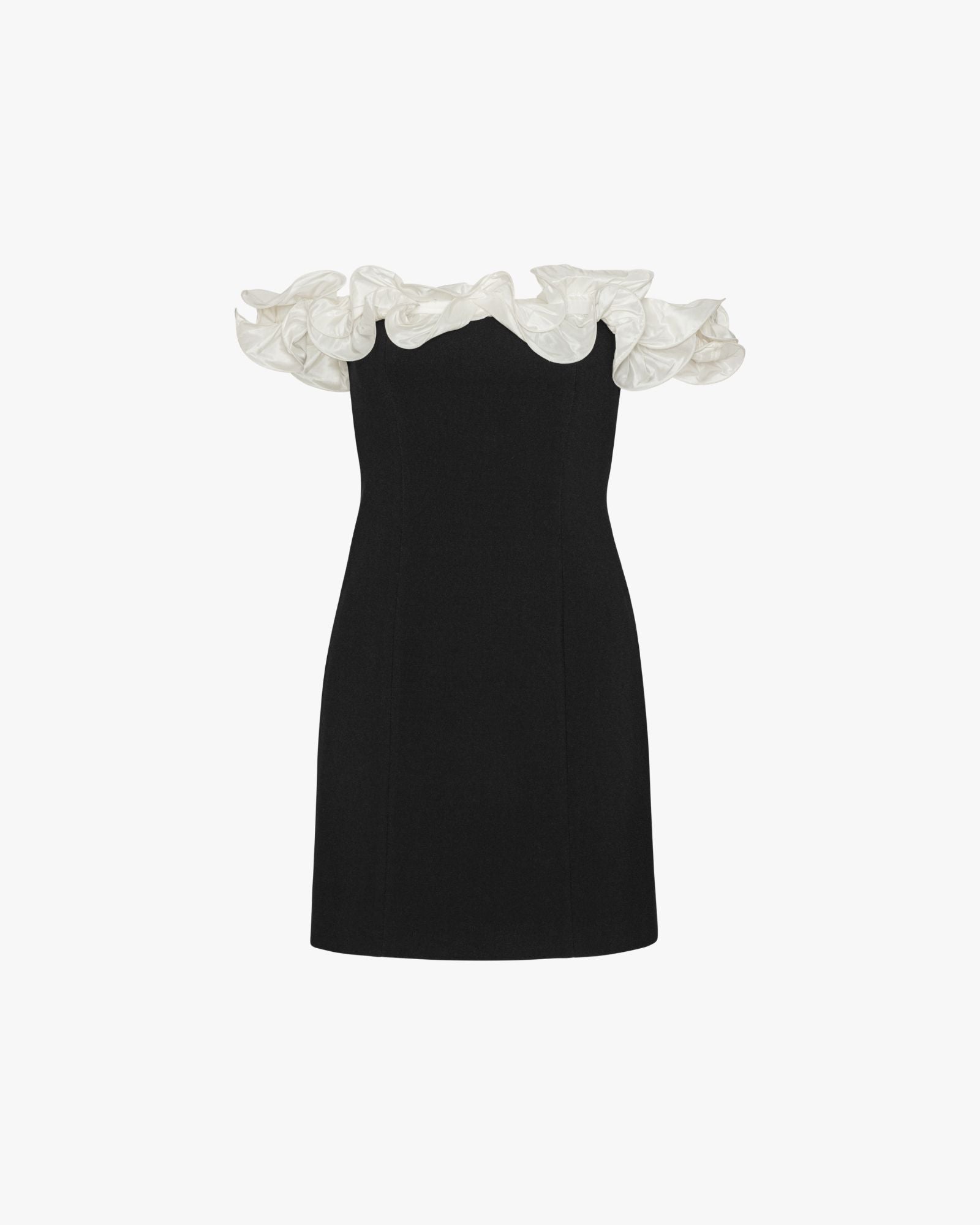 Mini Ruffle Dress Black White