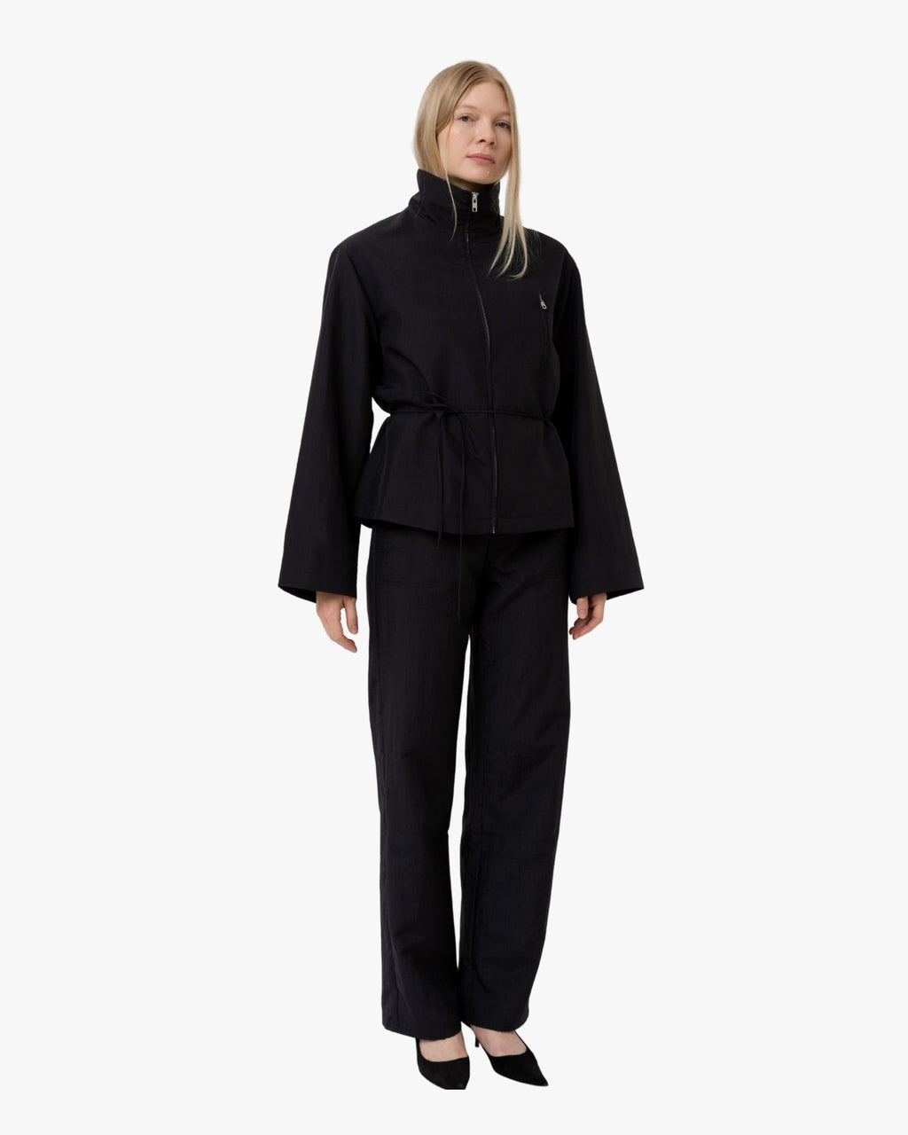 Tailored Jacket Mia with High Collar Black