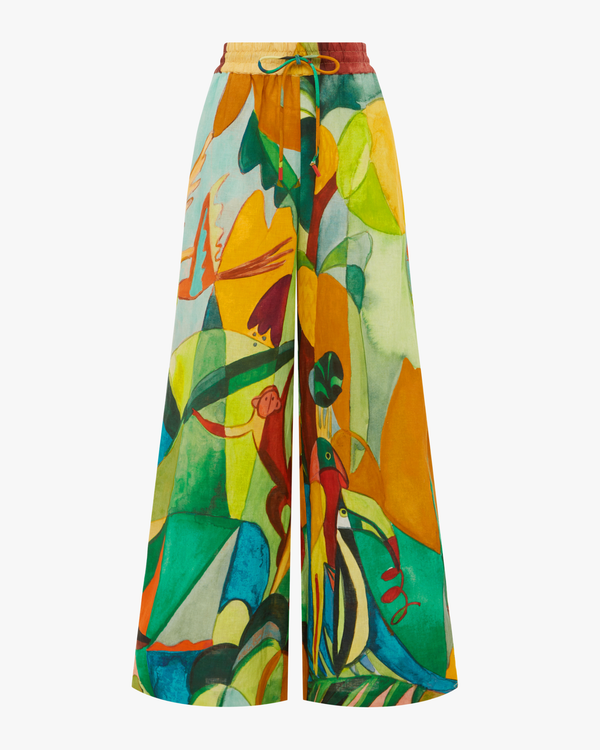 Relaxed Mokshini Pants with Elastic Waist Multi
