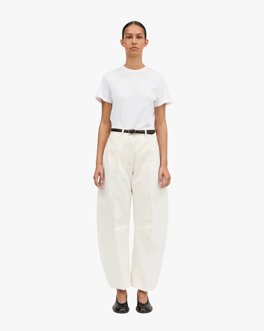 Pella White Barrel Leg Denim Ivory