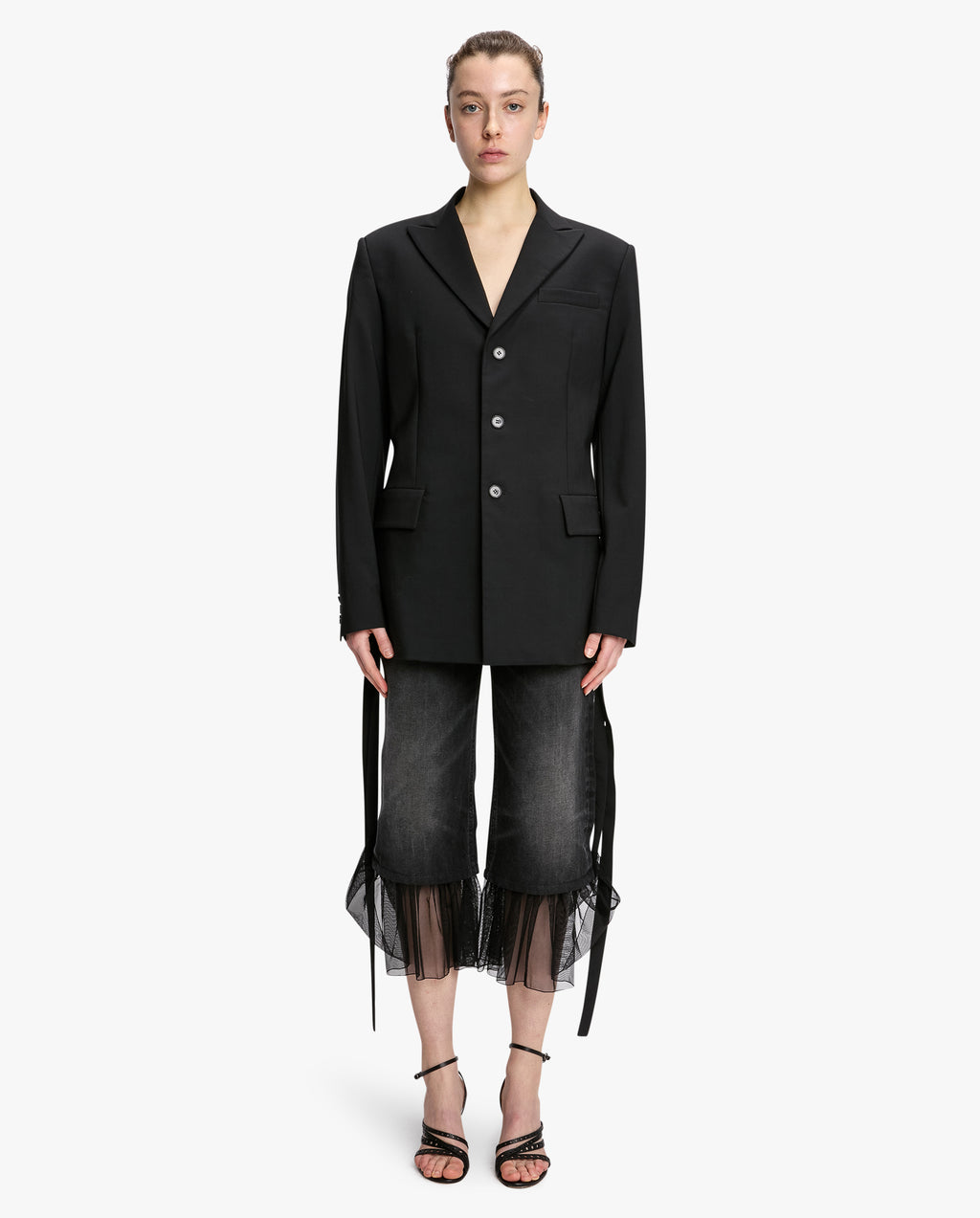 Tailored Blazer With Back Belt