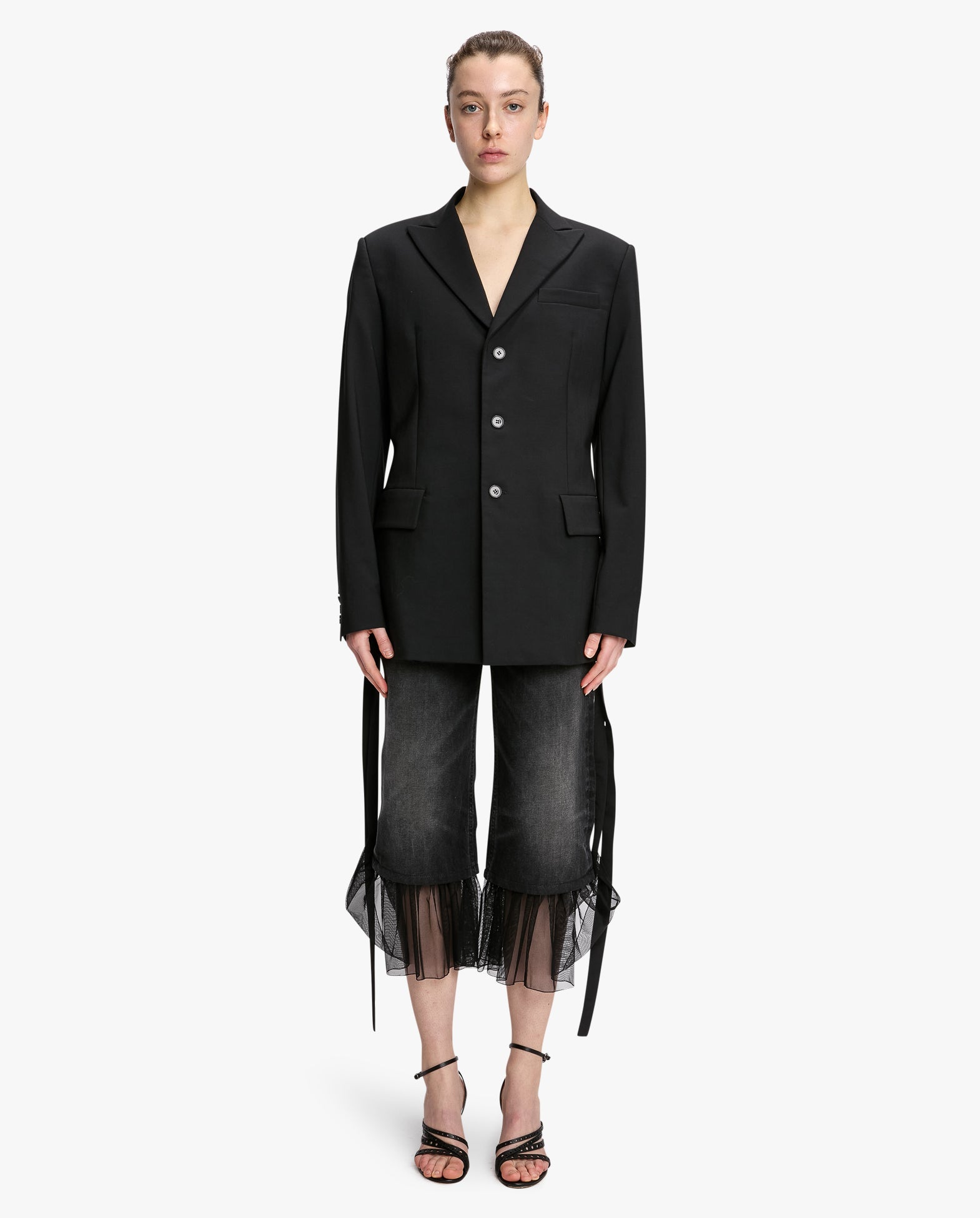 Tailored Blazer With Back Belt