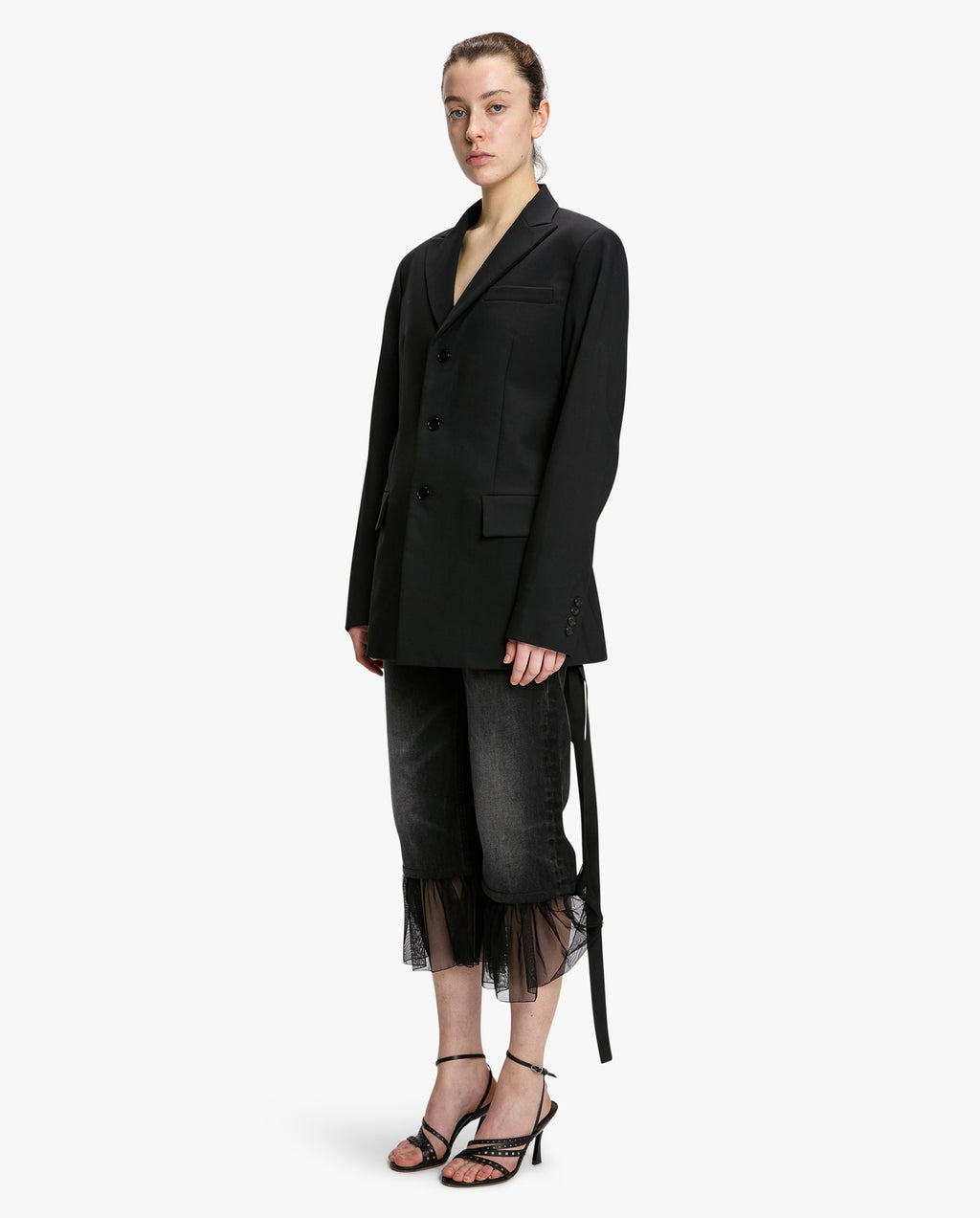 Tailored Blazer With Back Belt