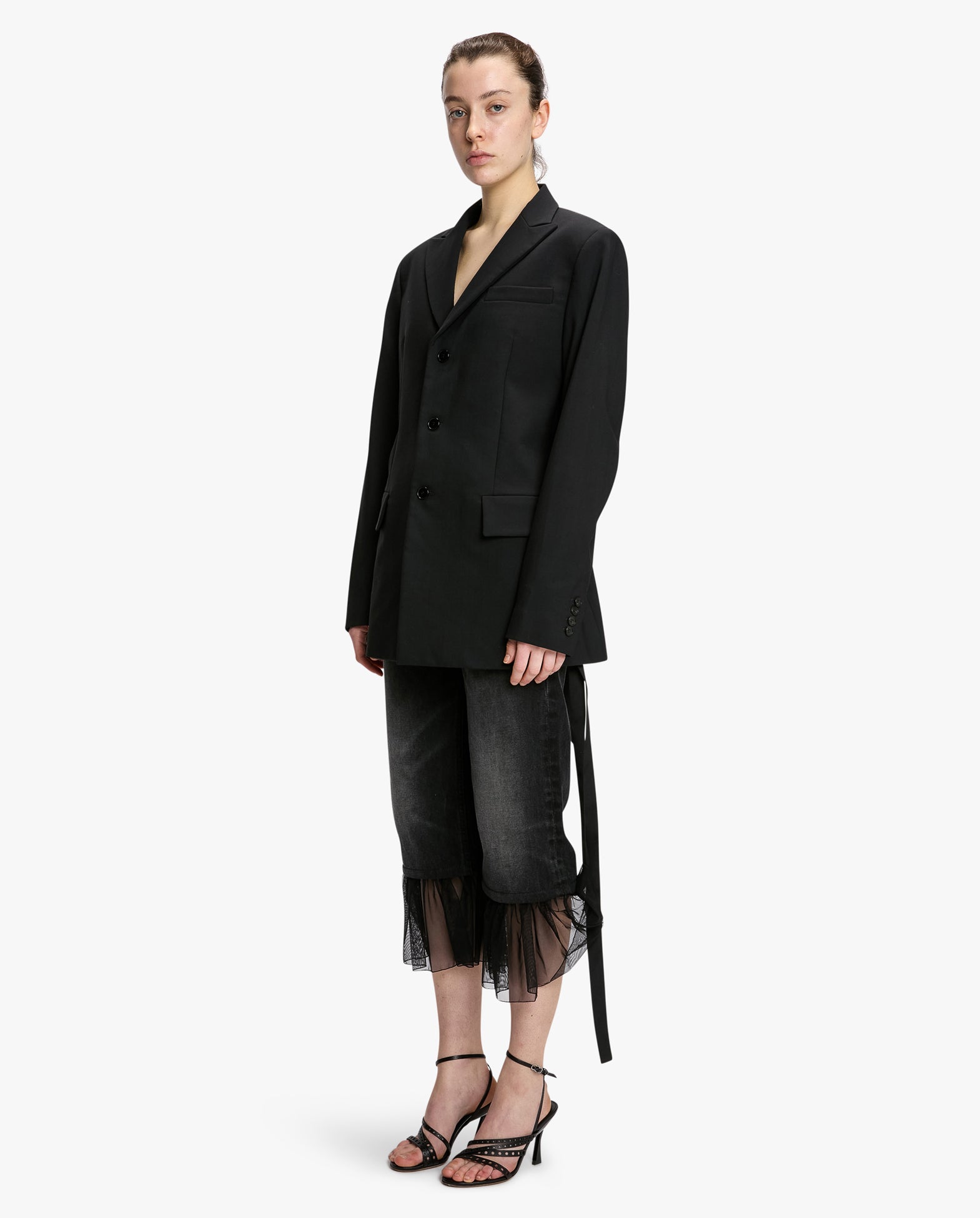 Tailored Blazer With Back Belt