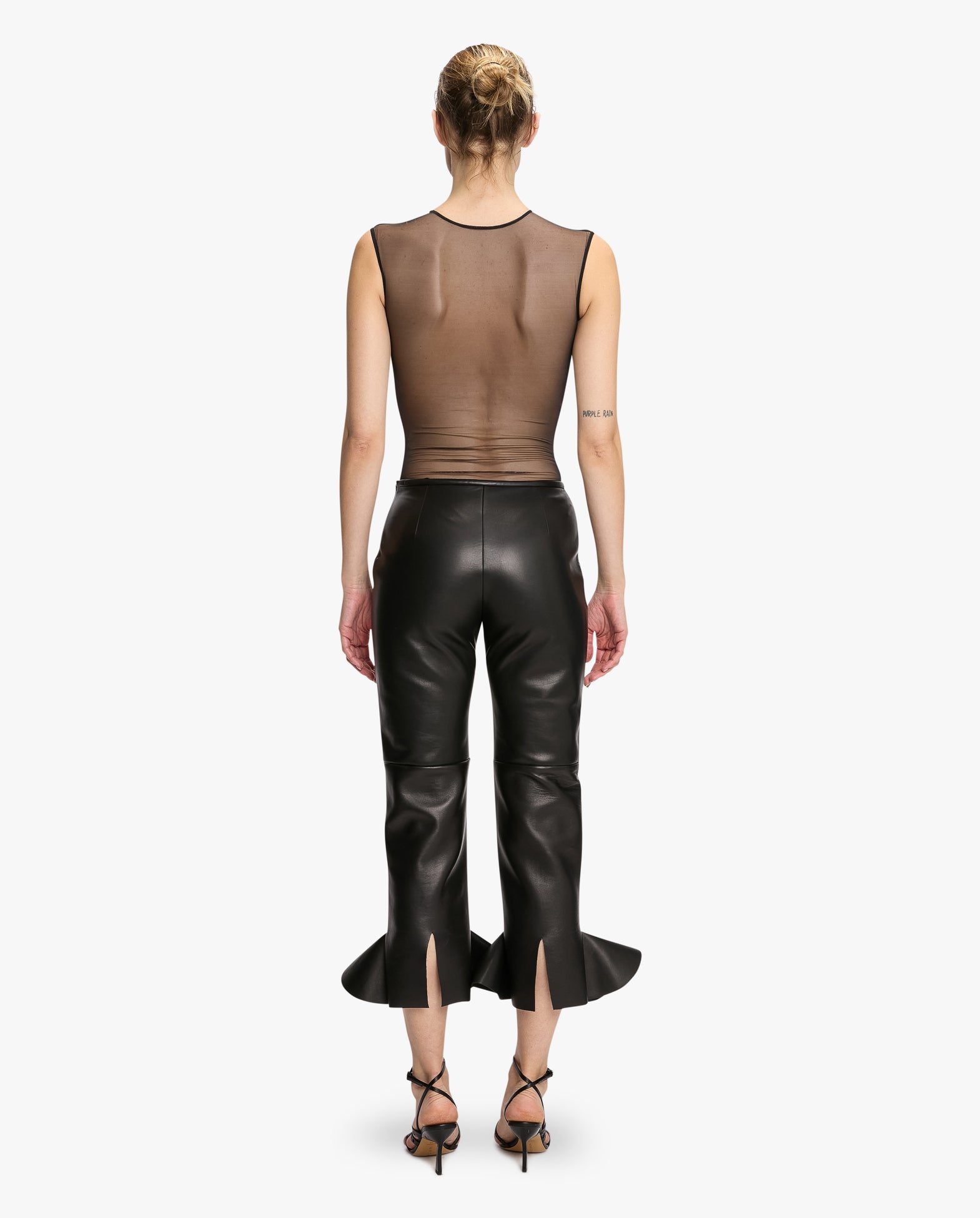 Sleeveless Sheer Bodysuit With Padded Bra