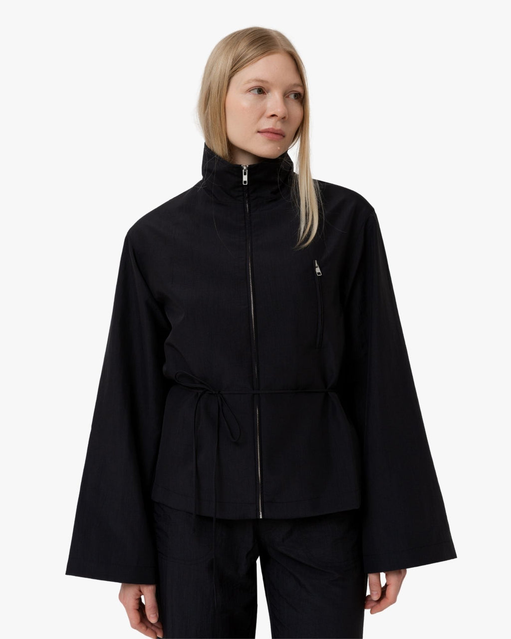 Tailored Jacket Mia with High Collar Black