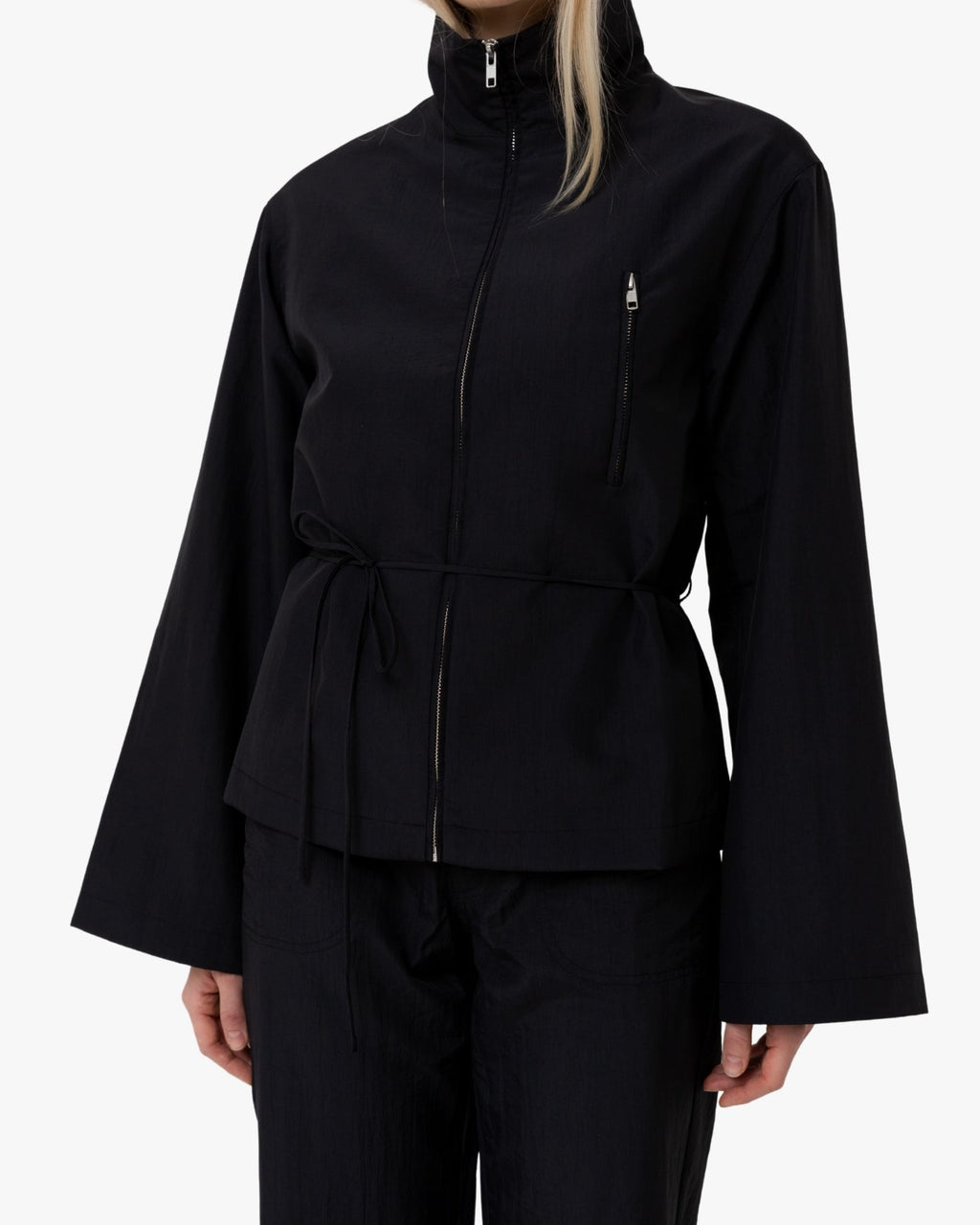 Tailored Jacket Mia with High Collar Black