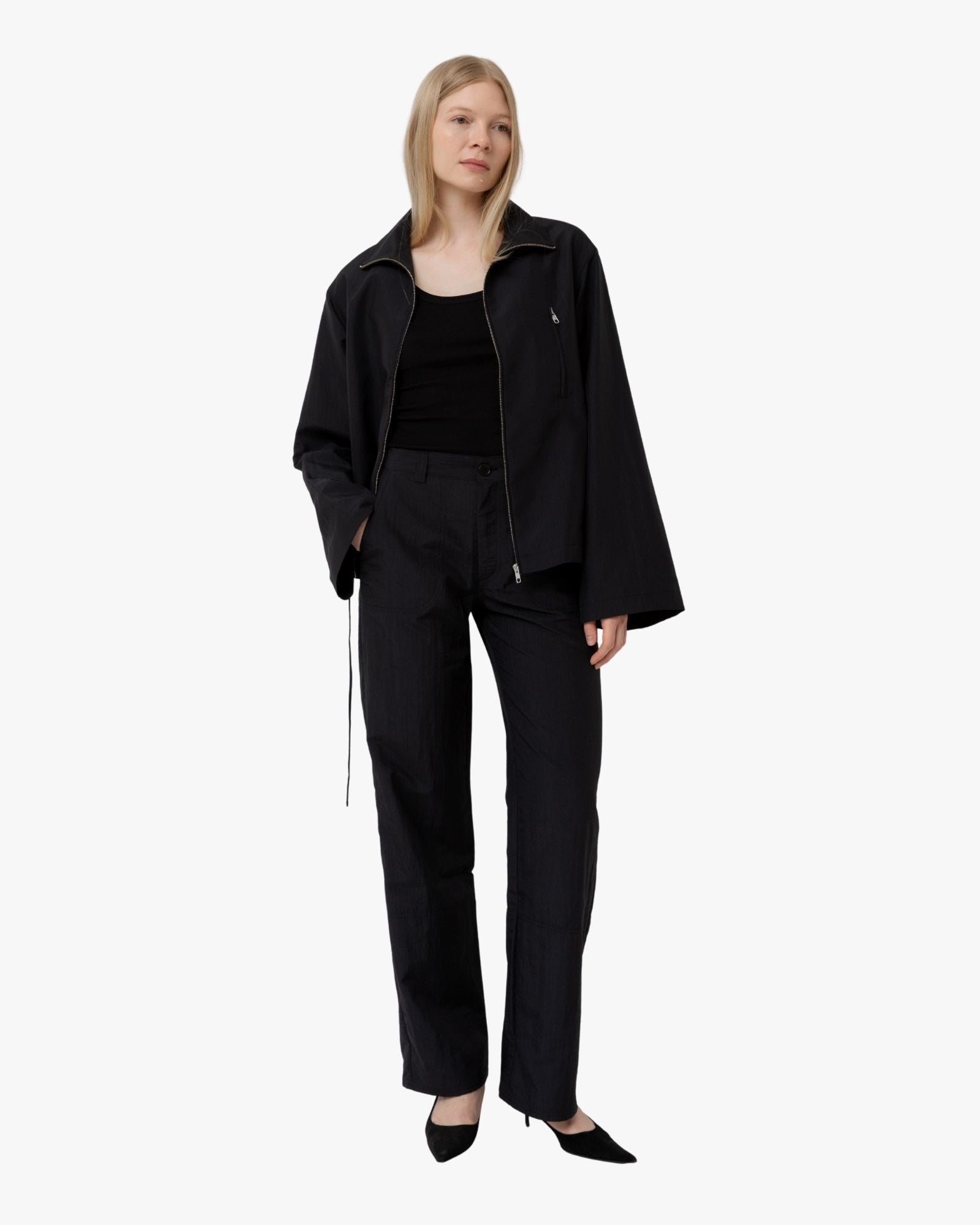 Tailored Jacket Mia with High Collar Black