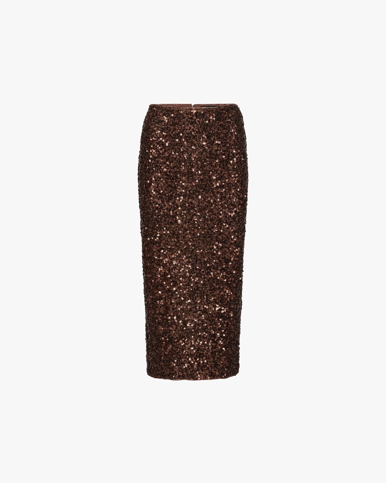 Sequin Pencil Skirt Burgundy