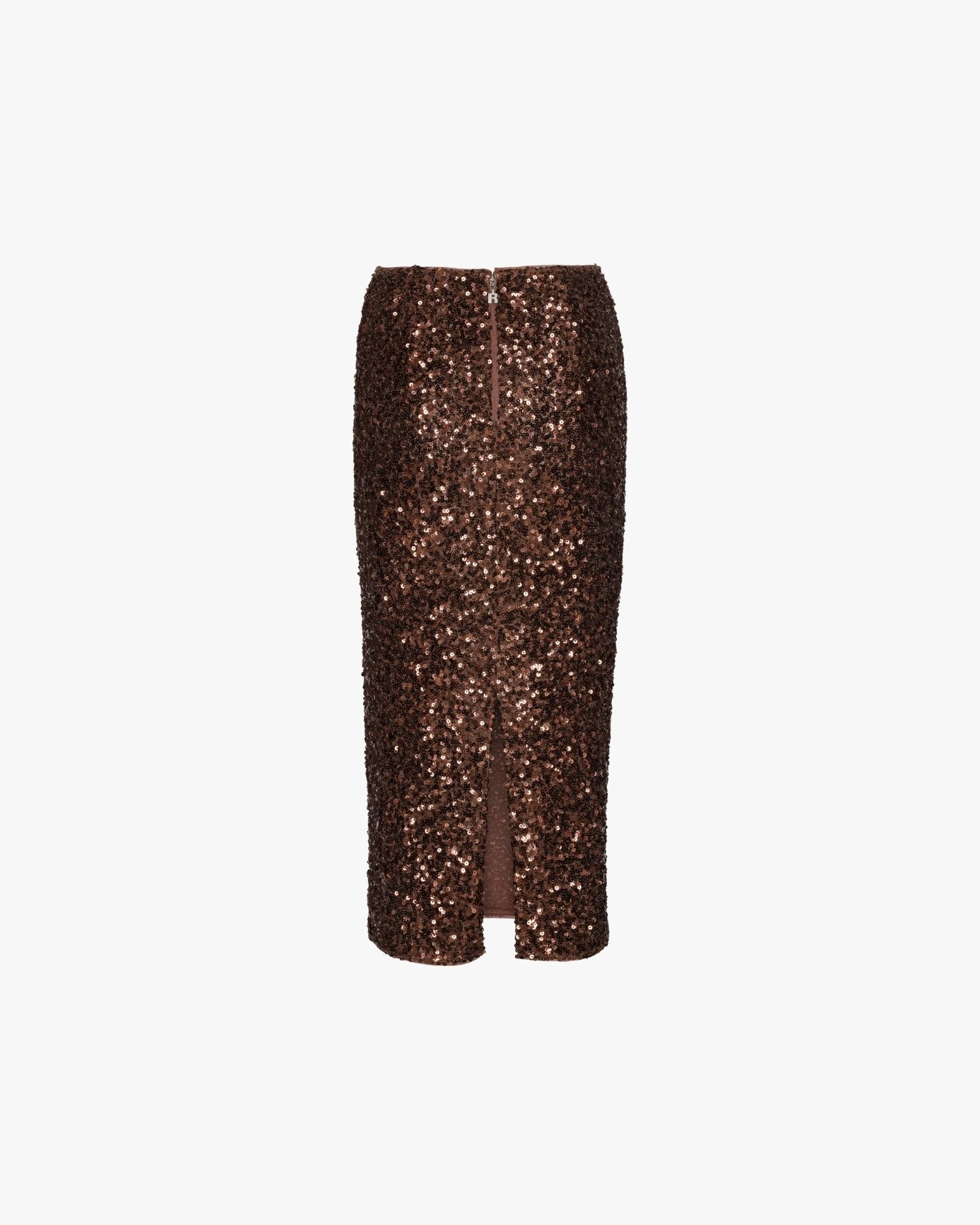 Sequin Pencil Skirt Burgundy