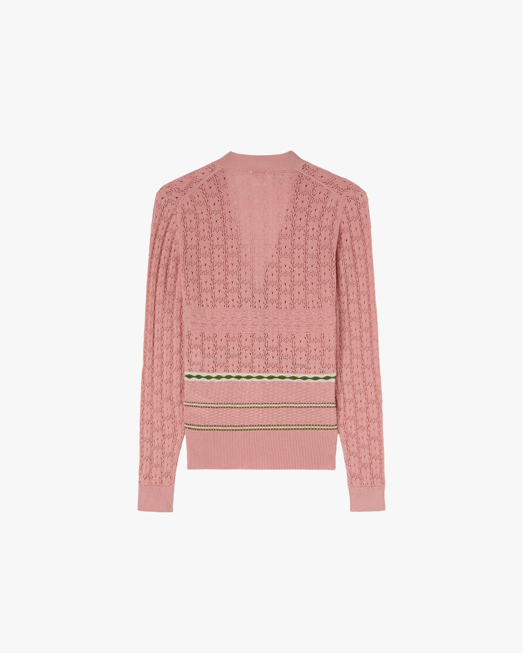 Mix Stitch Knit Cardigan Pink, Butter And Green