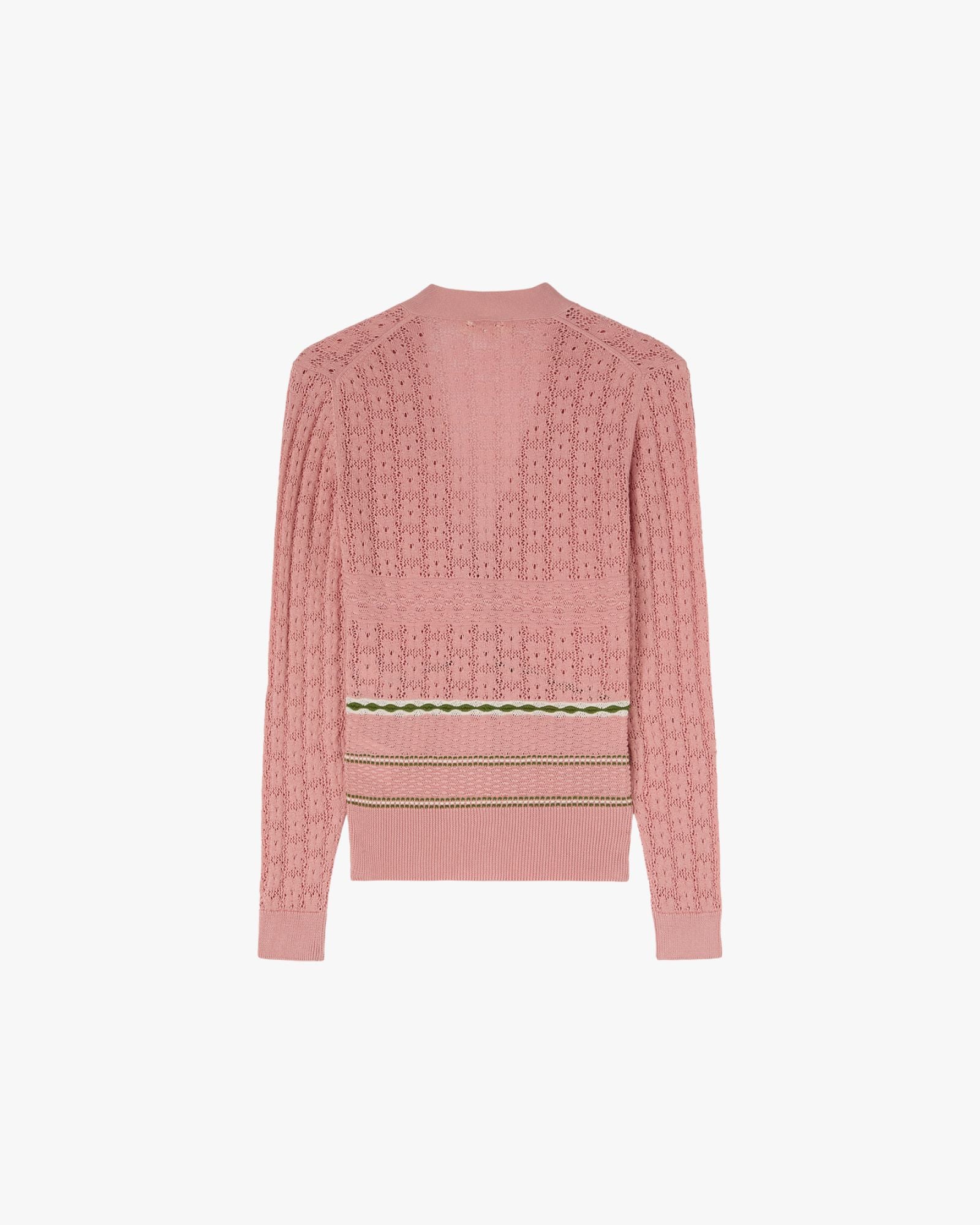 Mix Stitch Knit Cardigan Pink, Butter And Green