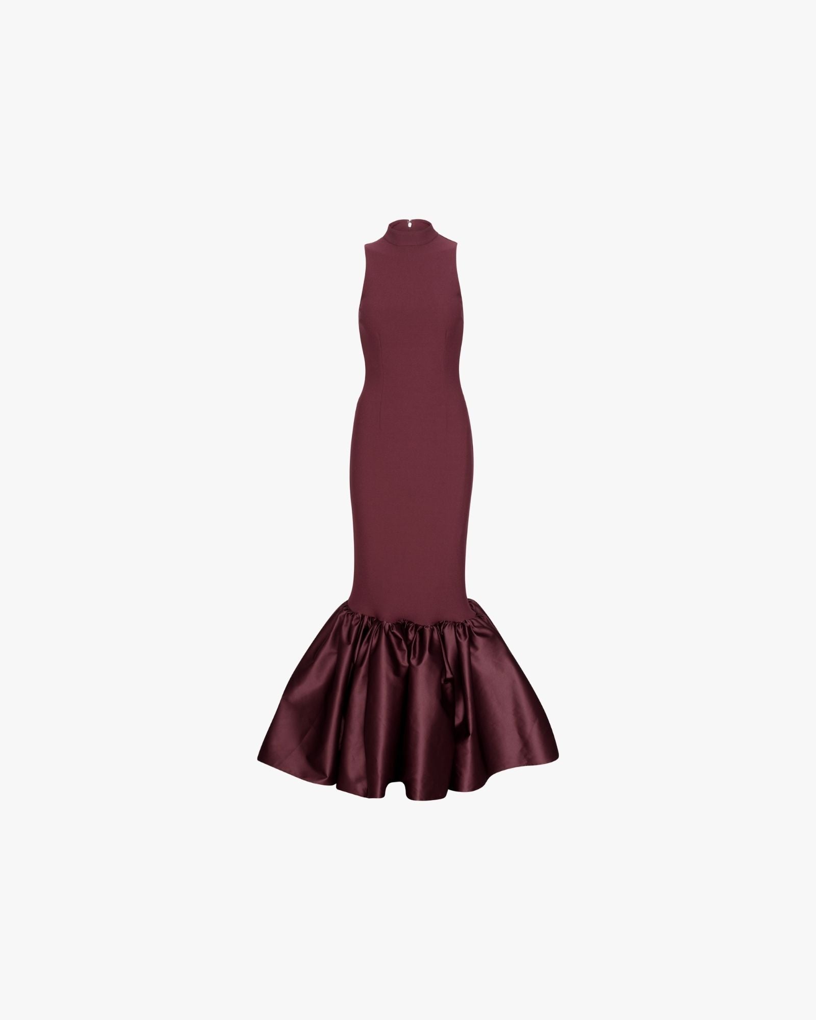 Fitted Maxi Dress Burgundy