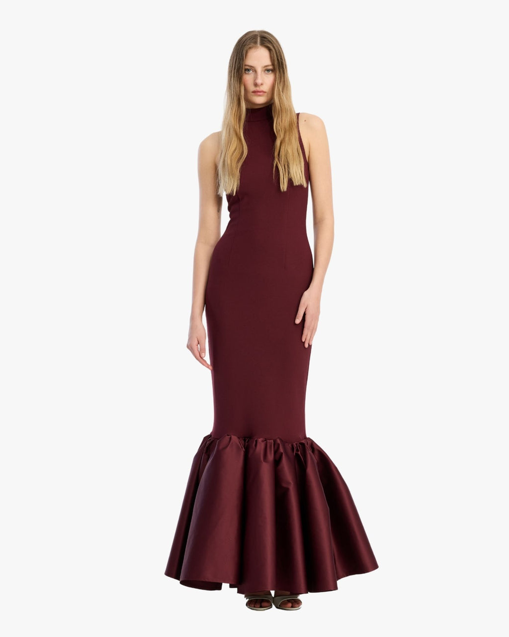 Fitted Maxi Dress Burgundy