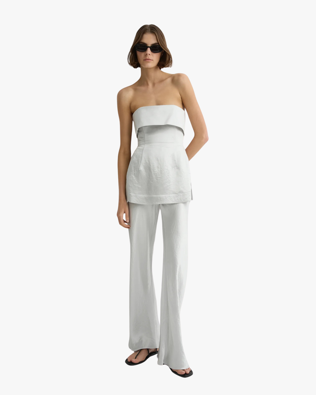 Kobe Bias Japanese Acetate Trousers Platinum