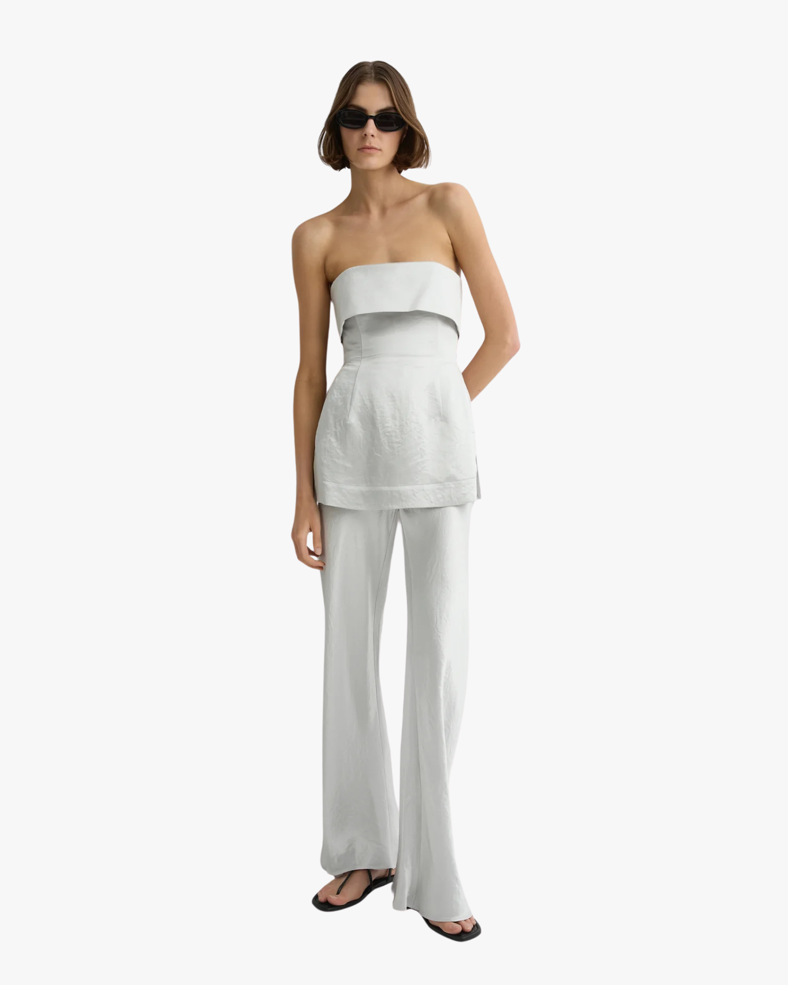 Kobe Bias Japanese Acetate Trousers Platinum