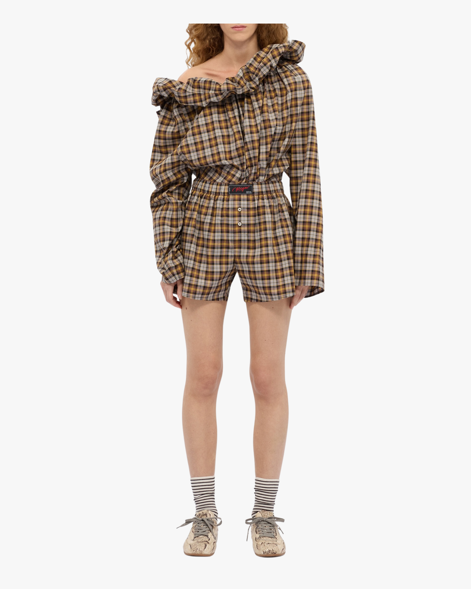 Check cotton boxer shorts