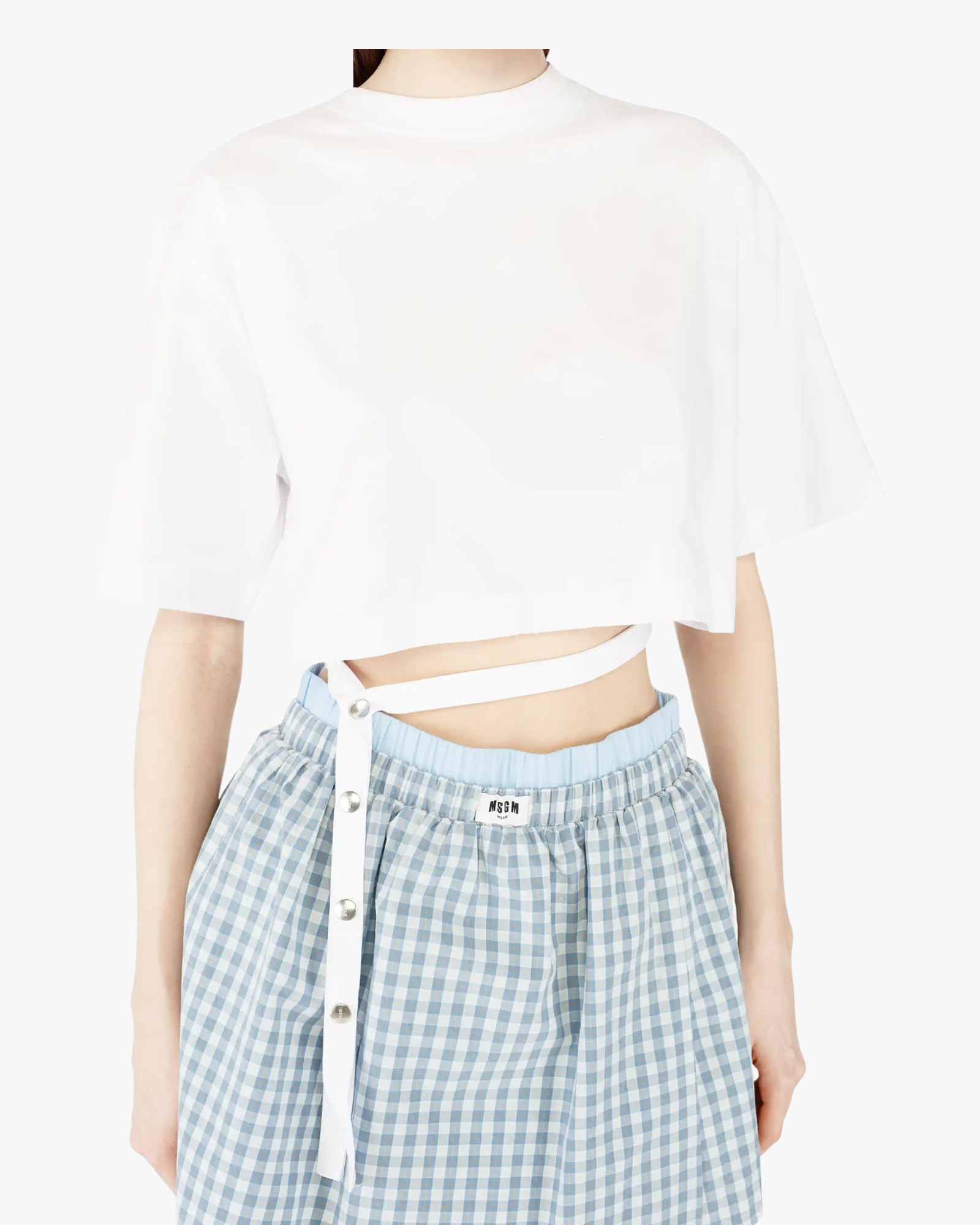 Msgm Optical White Cotton T-Shirt