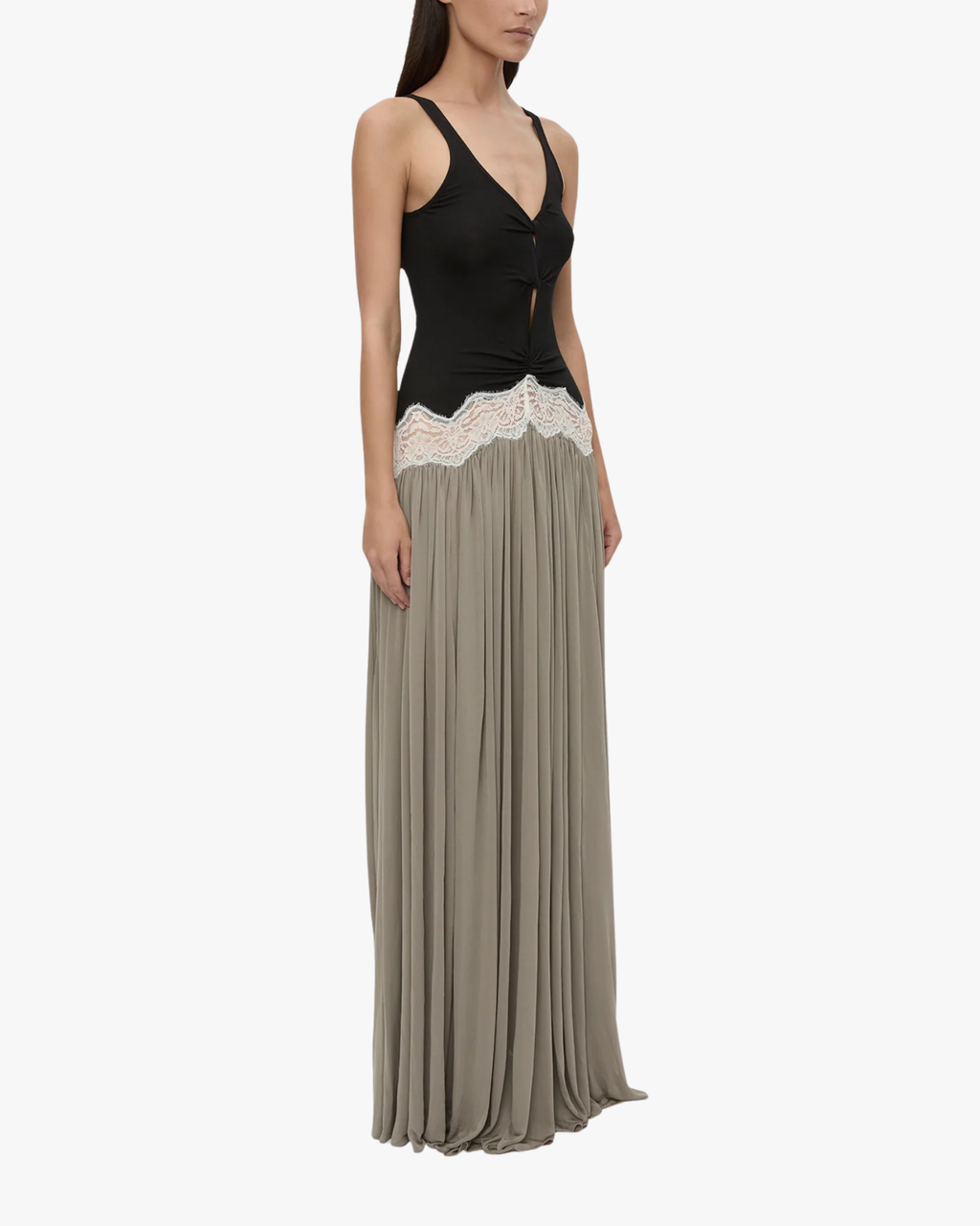 Open Twist Verner Lace Tank Dress Black