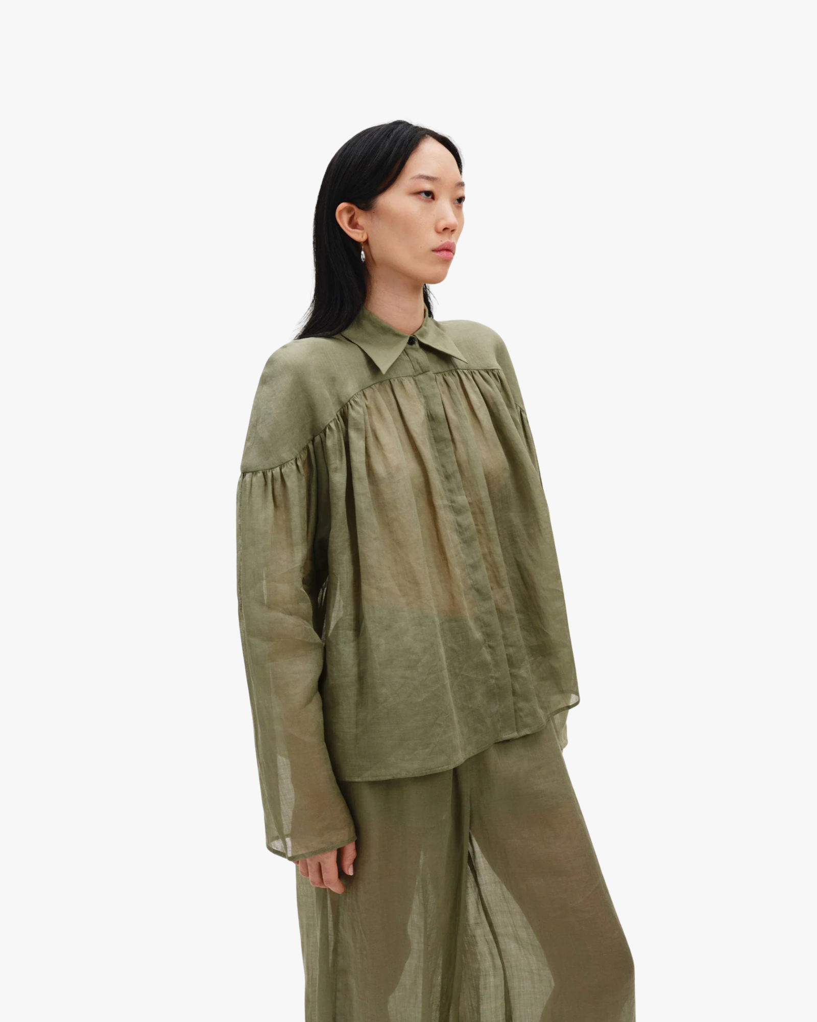 Airy Relaxed Semi- Sheer Blouse