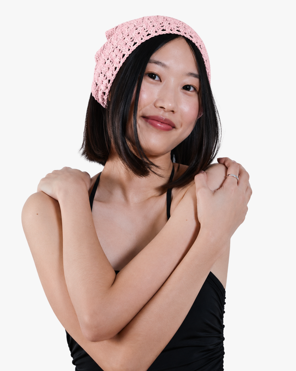 Fascia per Capelli all'Uncinetto Brooke Rosa