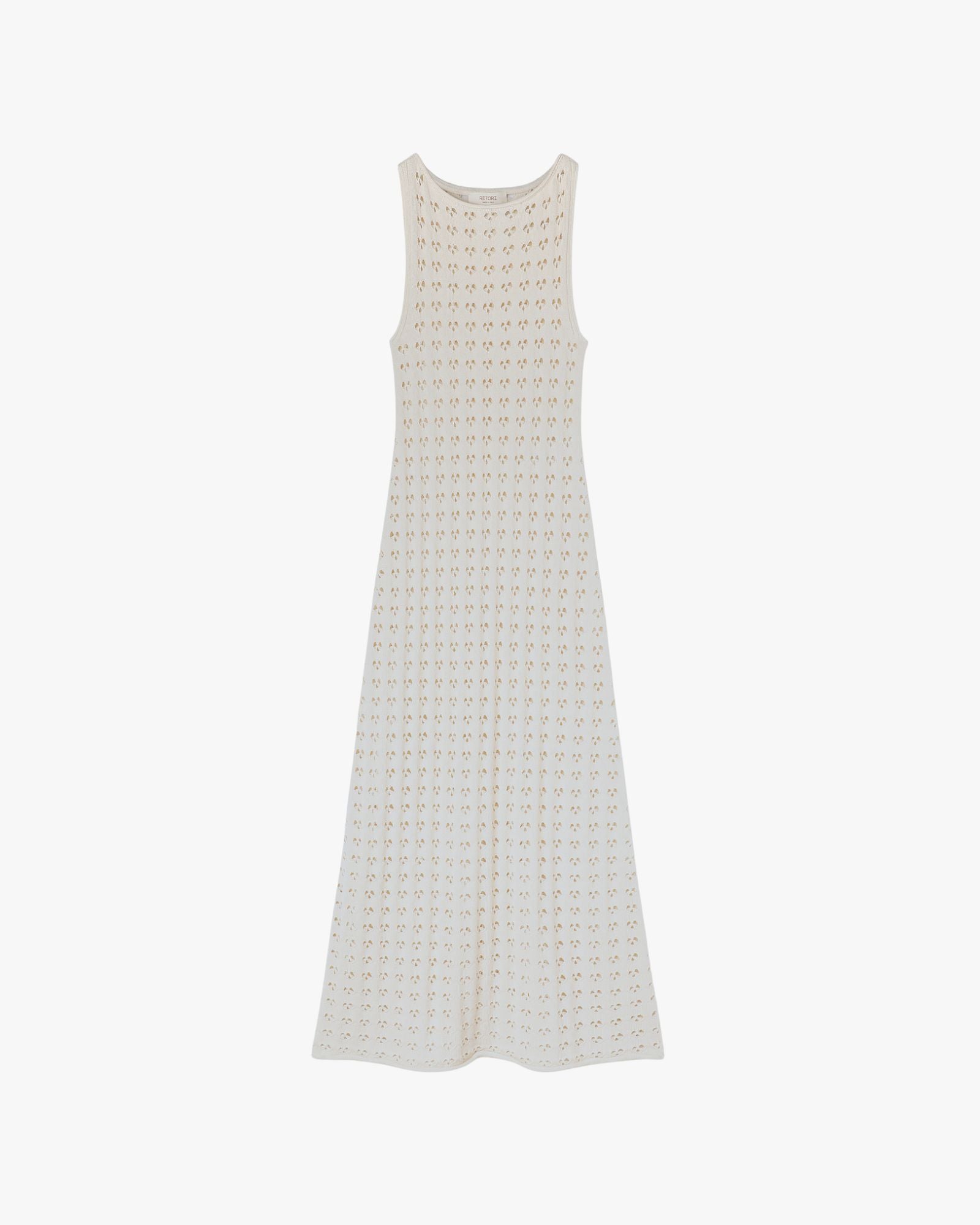 Cotton And Silk Openwork Knit Dress Butter