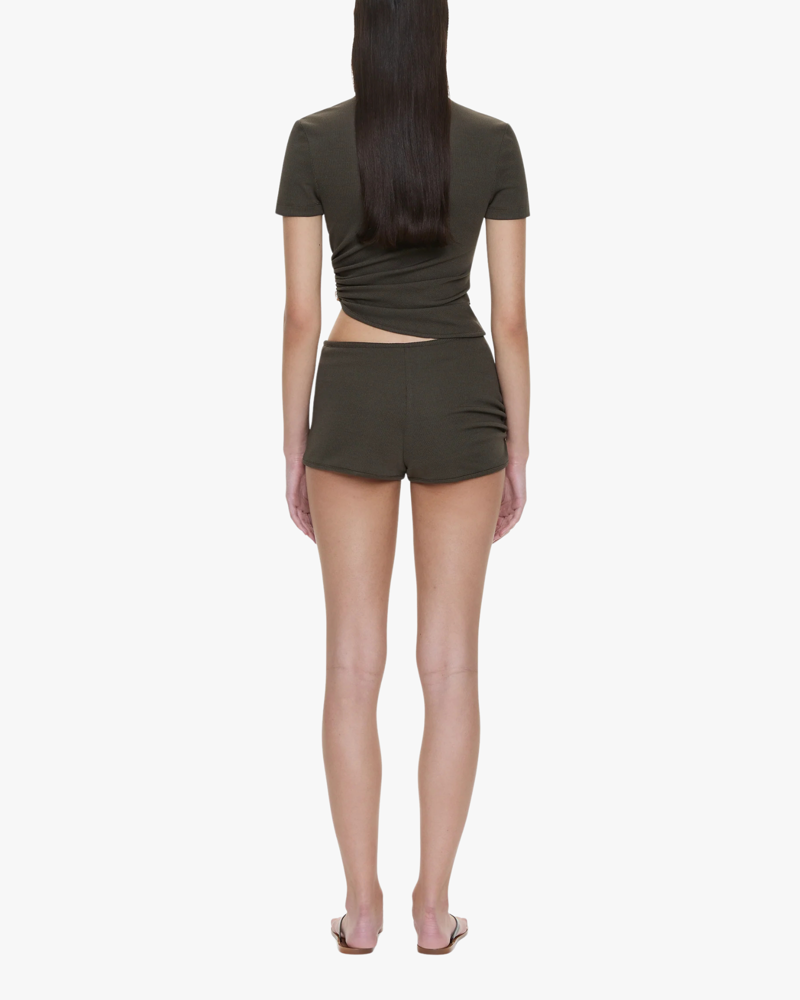 Droplet Crystal Ruched Tee Husk