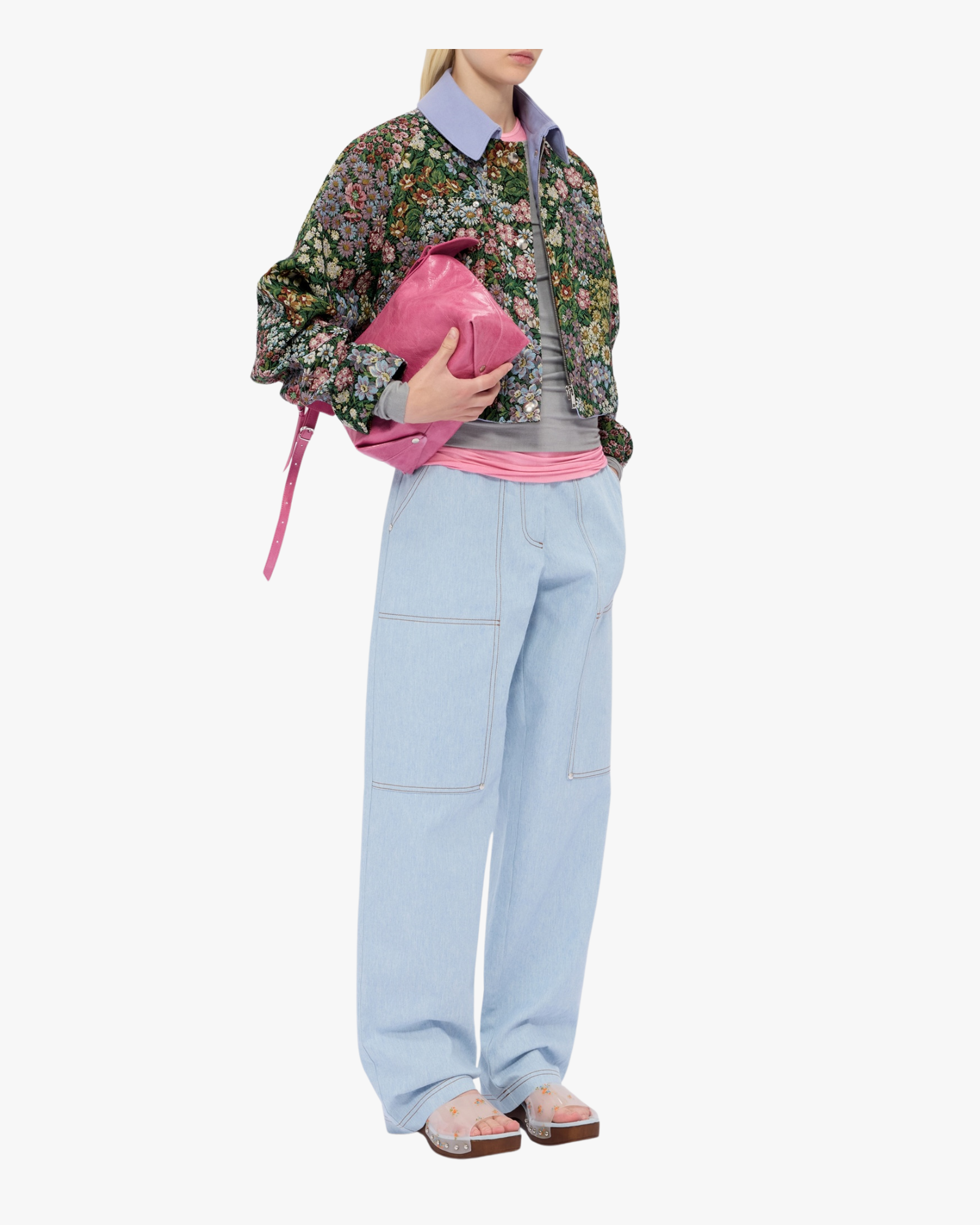 Jacket multicolor cropped floral